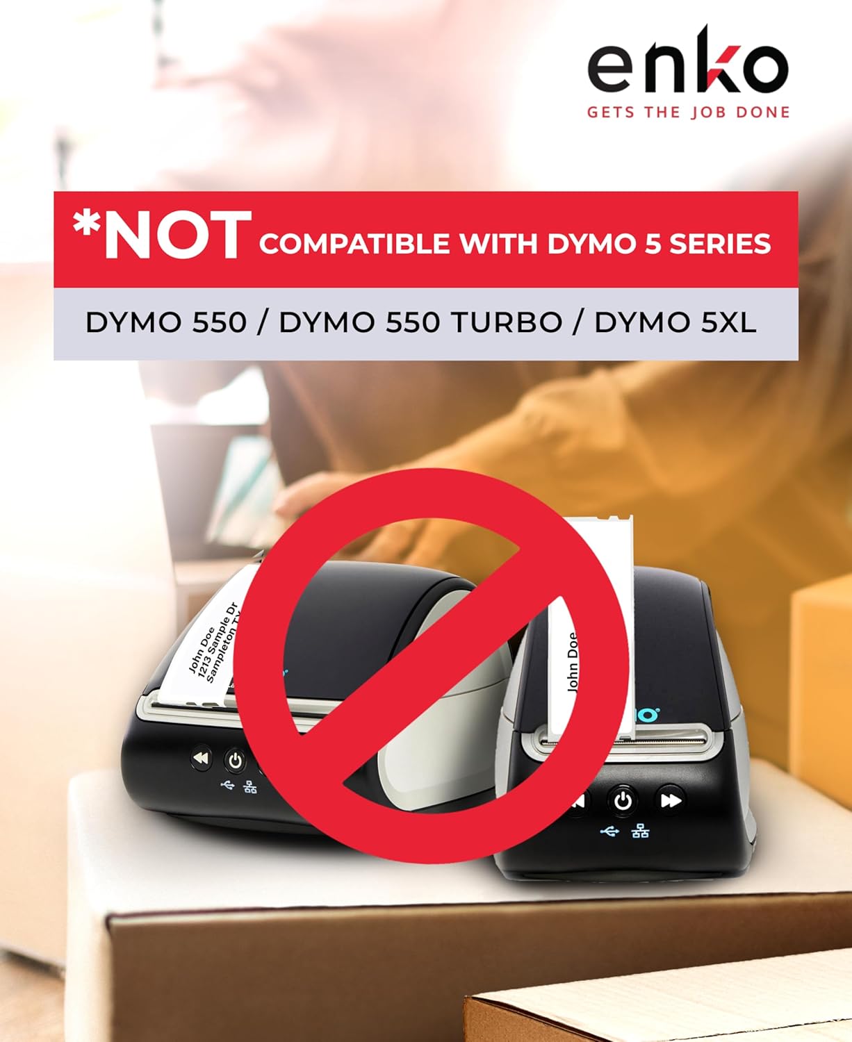 enKo Compatible for Dymo 30336 Labels (1 x 2-1/8 inches) - 96 Rolls, 48,000 Labels for Dymo LabelWriter 450 Turbo Printer and 4XL - Direct Thermal Address, Shipping and Barcode Label