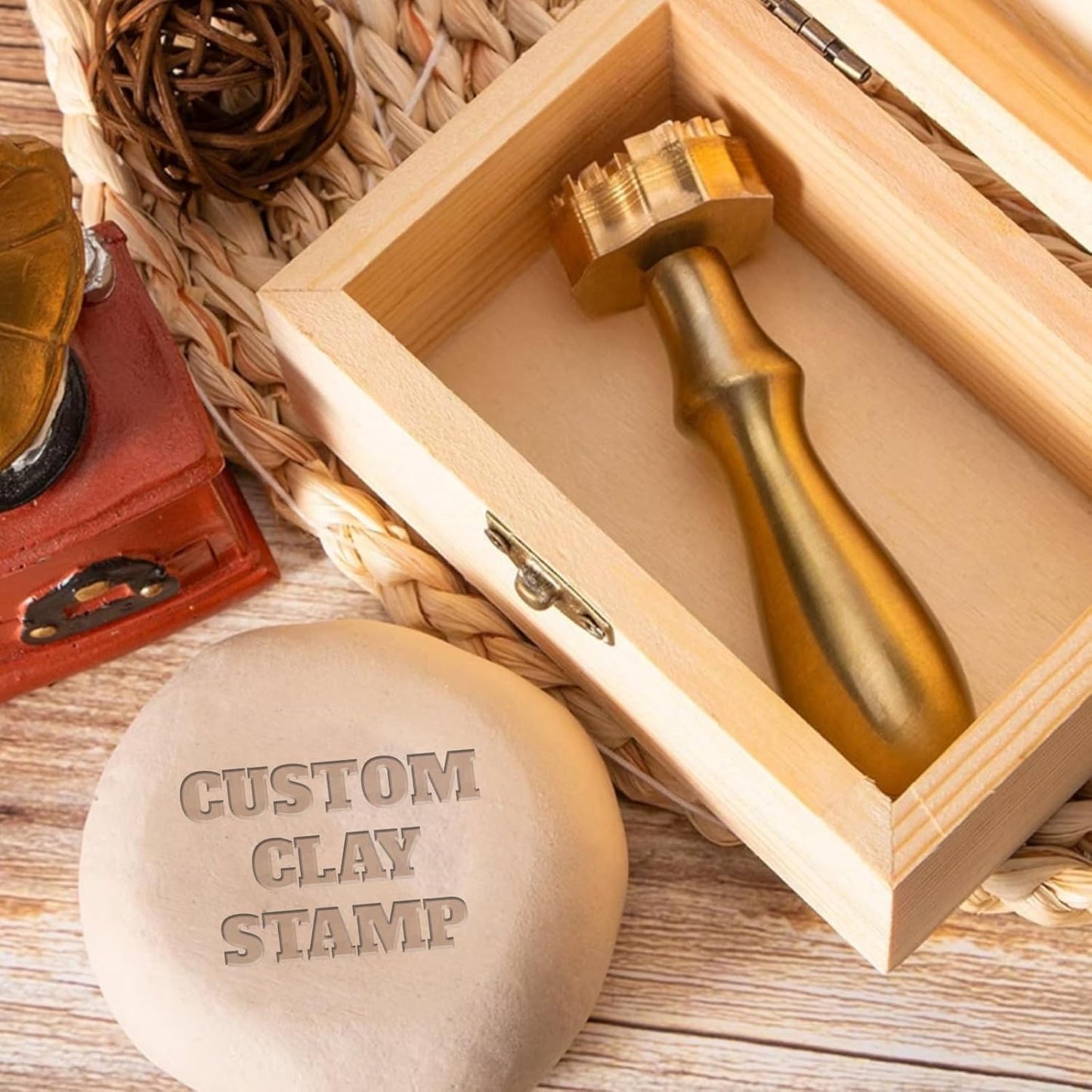 Custom Pottery Stamps for Clay Personalized Pottery Tool Kit Stamp with Own Design Signature Letters Gift for Potters DIY Lovers-2.5"