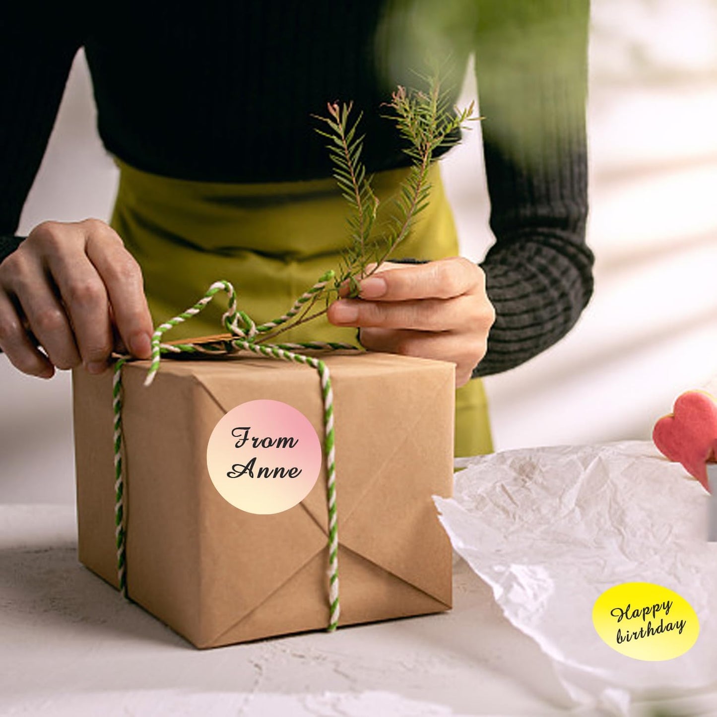 1.5 Inch White Round Thermal Sticker Labels, Self-Adhesive Circle Direct Thermal Labels, Multi-Purpose Roll Sticker Labels for DIY Logo Design with Perforation Line（ 500 Labels，2 Rolls）