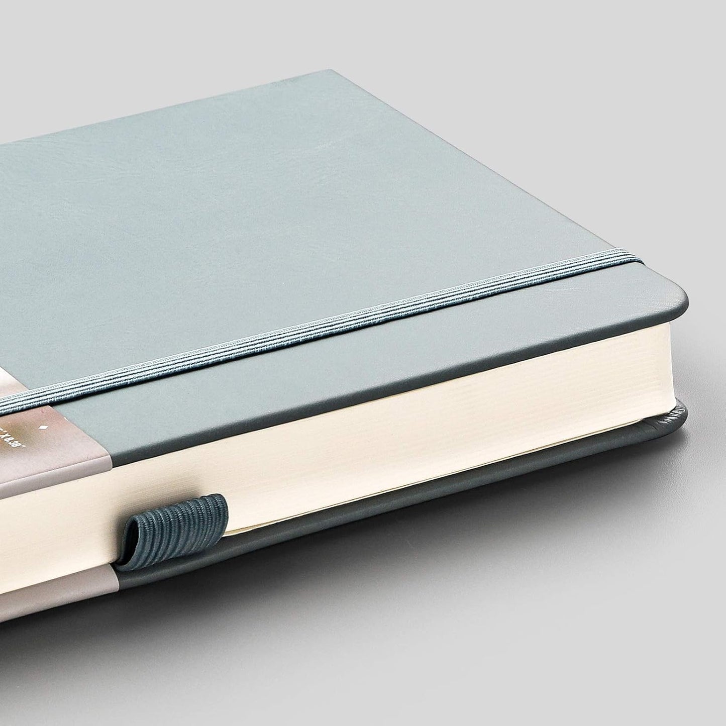 EMSHOI Dotted Notebook - 256 Pages A5 Dotted Grid Journal Notebook,120gsm Thick Paper,16 Perforated Pages, Smooth PU Leather, Inner Pocket,5.75'' × 8.38''-GrayBlue