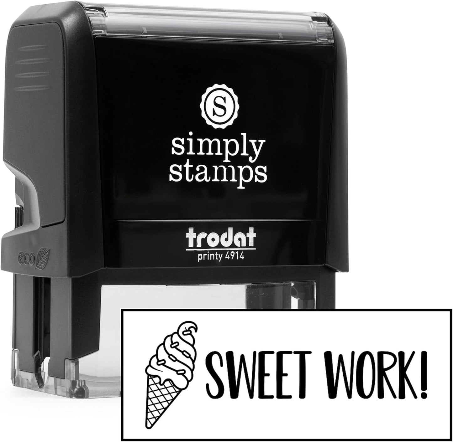 Custom Self-Inking Stamps | Large | 49 Designs | Fun Phrases | Grading Made Easy | Classroom & Library Book Stamps (Sweet Work!)