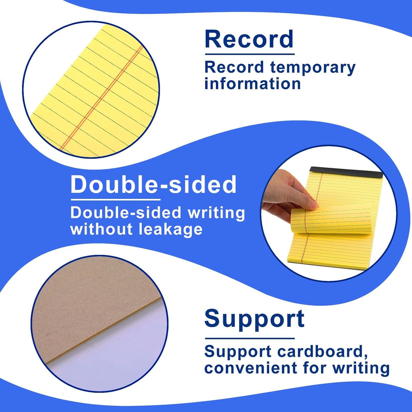 Gueevin 100 Pcs Legal Pads 5x8 Inch Note Pads Lined Small Notepads Bulk Wide Ruled Writing Paper 5 x 8 Mini Notebook for School, College, Office, Classroom Supplies, 40 Sheets (Yellow)