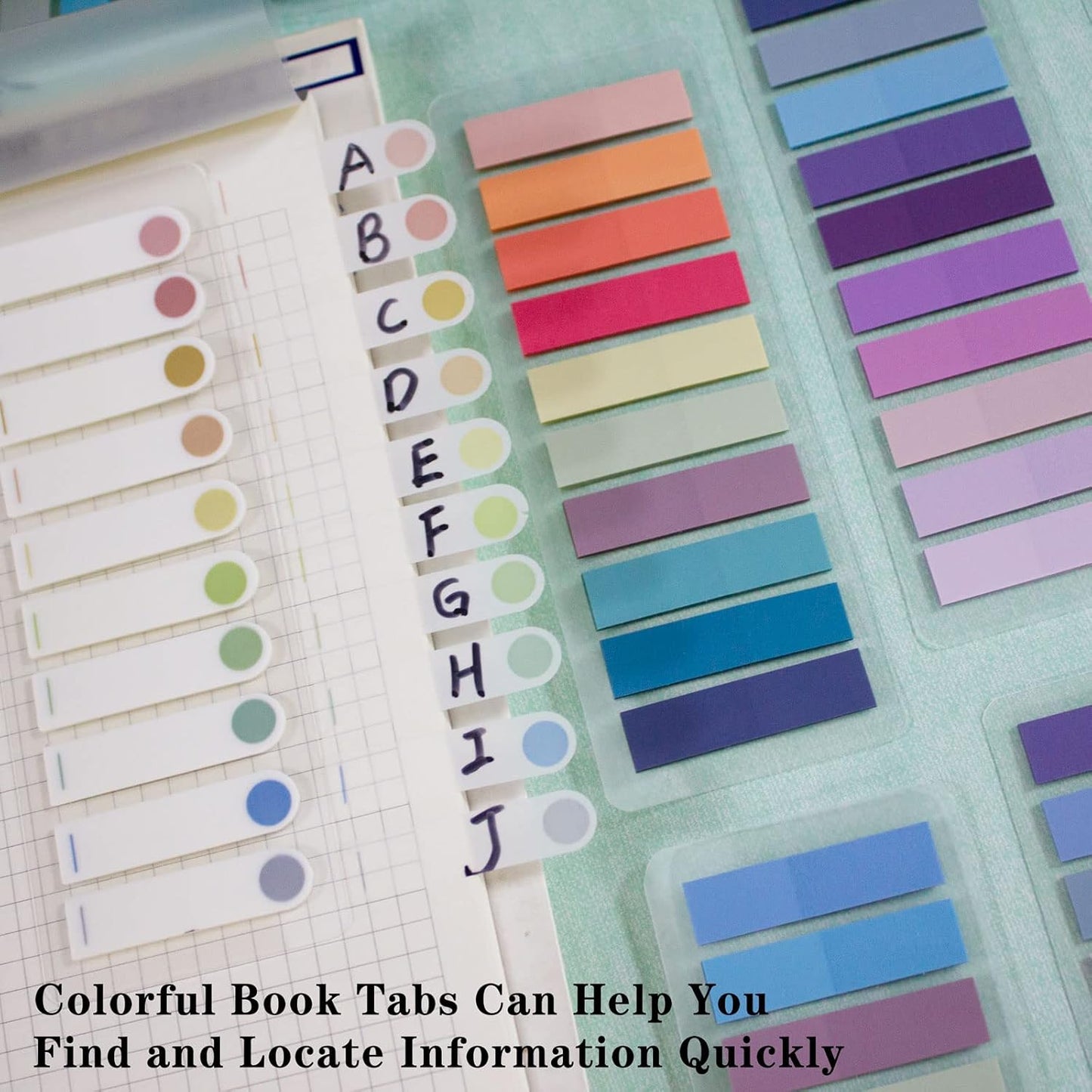 ELII 2400Pcs Sticky Tabs for Annotating Books,Morandi Book Tabs for Binders,Page Markers Clear Writable and Repositionable Book Flags Strip Index Tabs (morandi-2400pcs New)