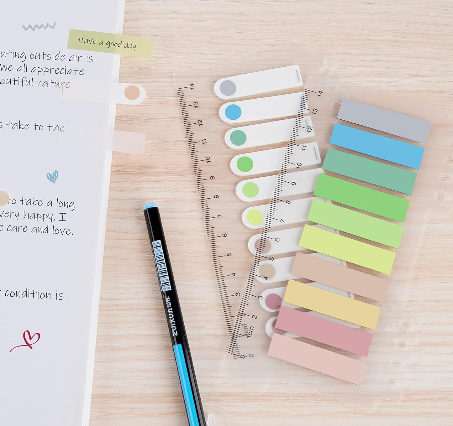 10 Colors Page Tabs,3 Designs Sticky Index Tab,1200pcs Annotation Tabs for Book,Clear Book Sticky Note Tabs,Writable and Repositionable Book Flags Strip for Book Annotation Supplies