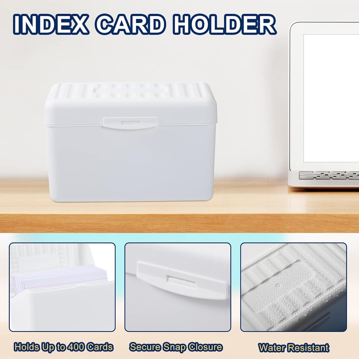 Fuutreo 12 Pack 3x5 Organizer Index Card Box Flash Note Index Card Holder Case for Recipes Addresses(Black, White)