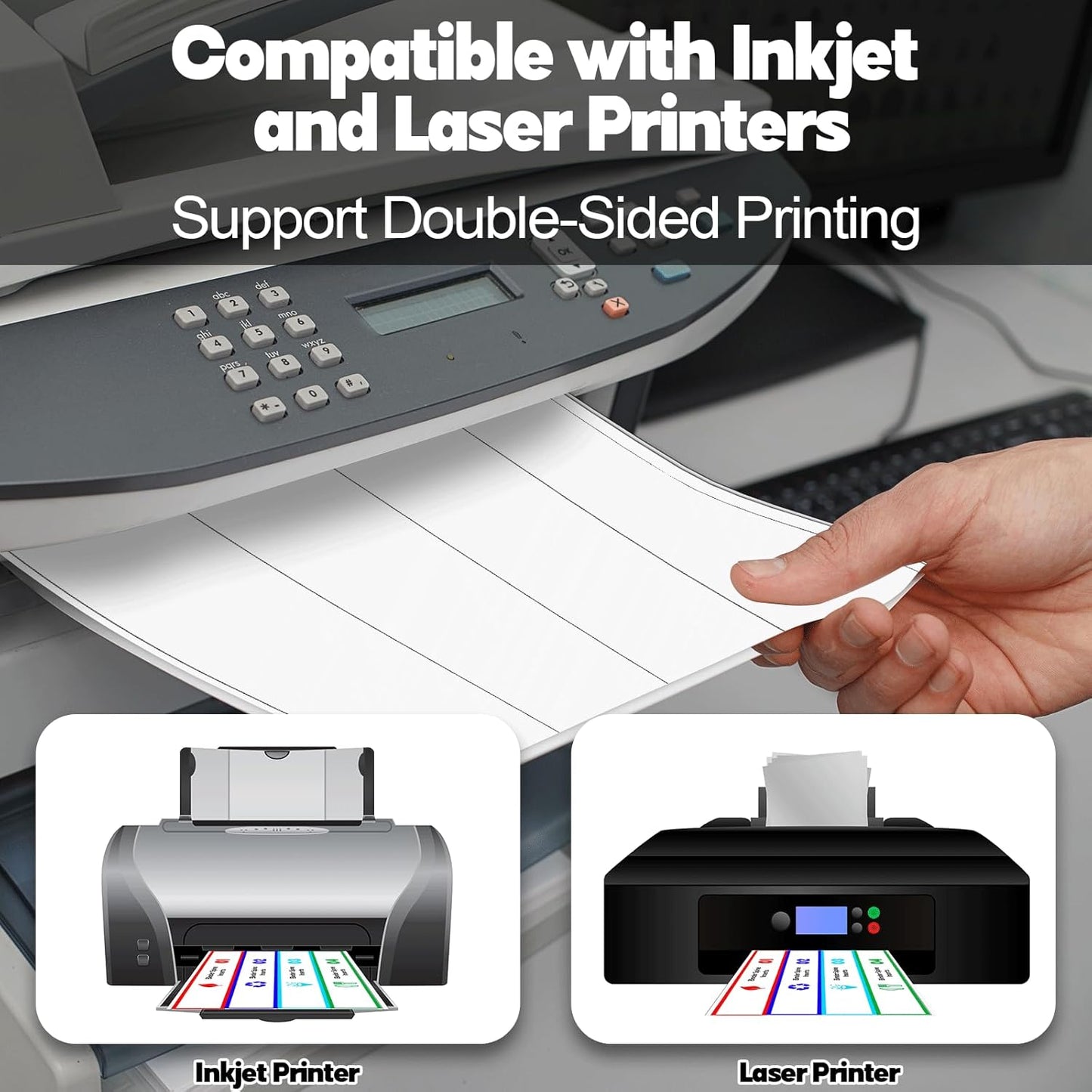 gisgfim 20 Sheets Binder Spine Inserts 2 Inch Spine Width White Binder Labels 92LB Printable Side Identifiers for Inkjet Laser Printers Cardstock View Binders Labels 4 Inserts/Sheet