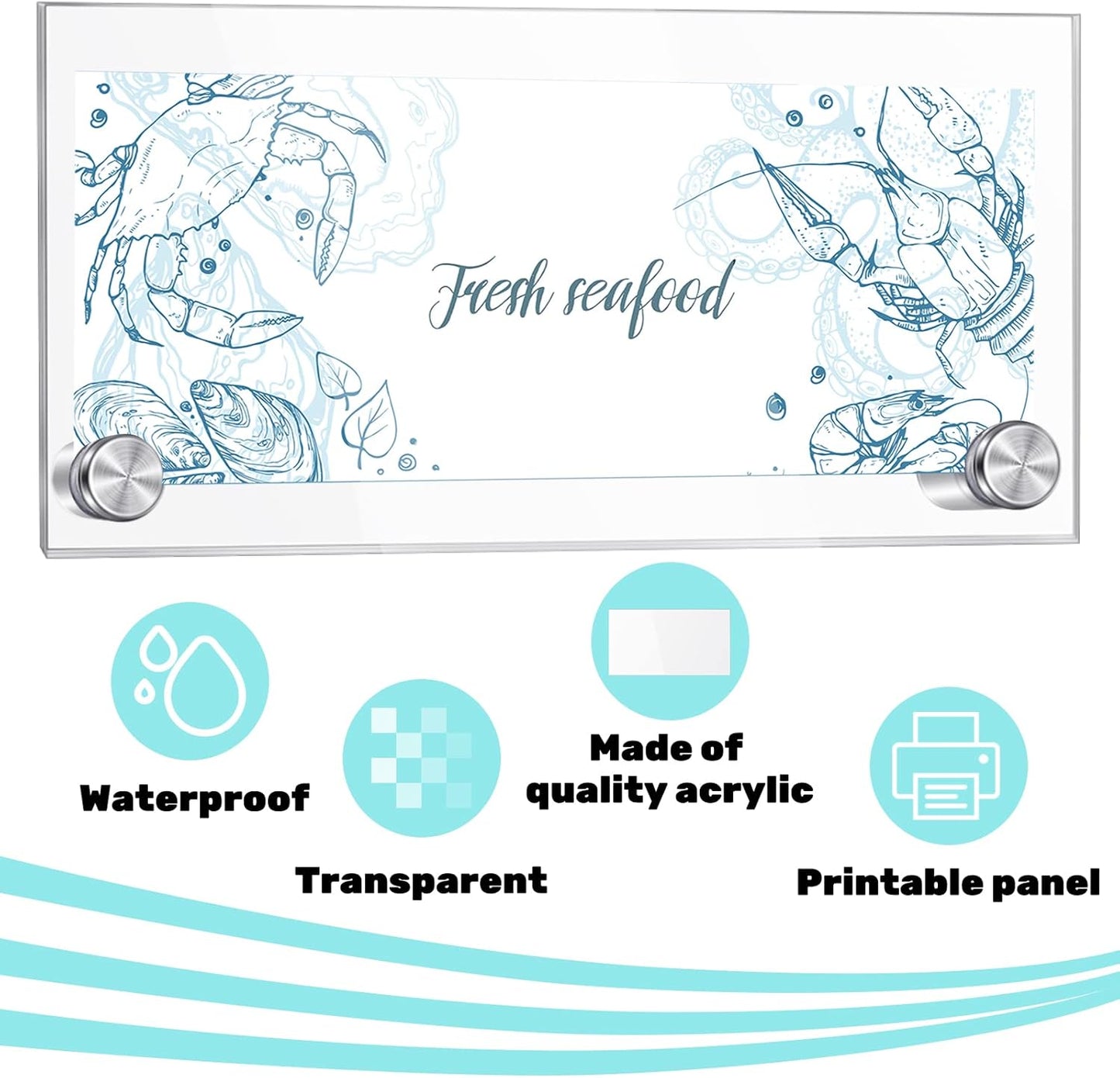 Demissle 4 Sets Clear Acrylic Wall Name Plate Holders Office Door Mount Name Plate Holder with Stainless Steel Standoff Screws for Office Home Store Restaurant (6 x 3 Inch)