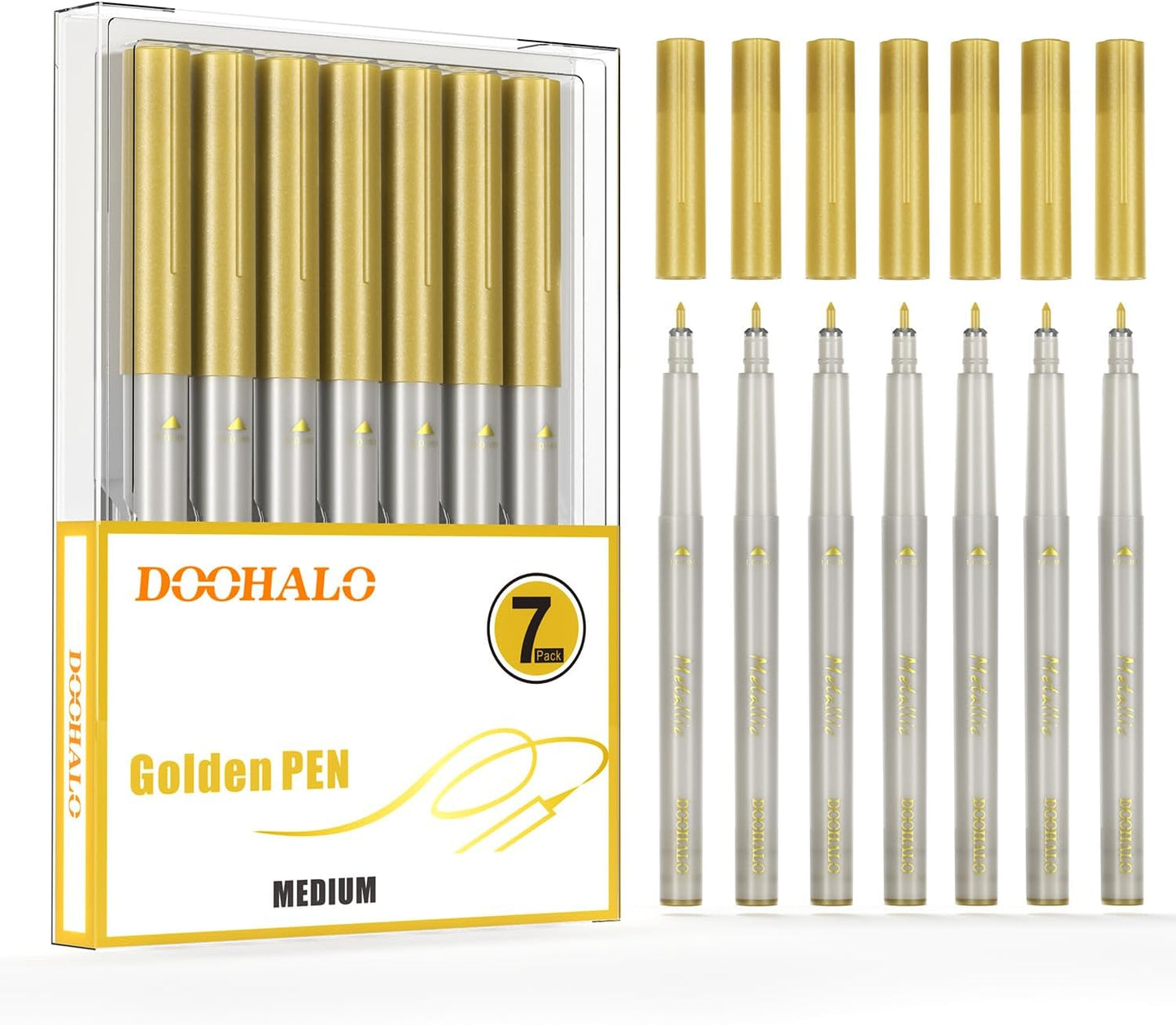 DOOHALO Metallic Pens Gold Silver Marker Compatible with Cricut 3/Maker/Explore 3/Air 2/Air Machine 1.0 Medium Point Tips for Drawing Writing