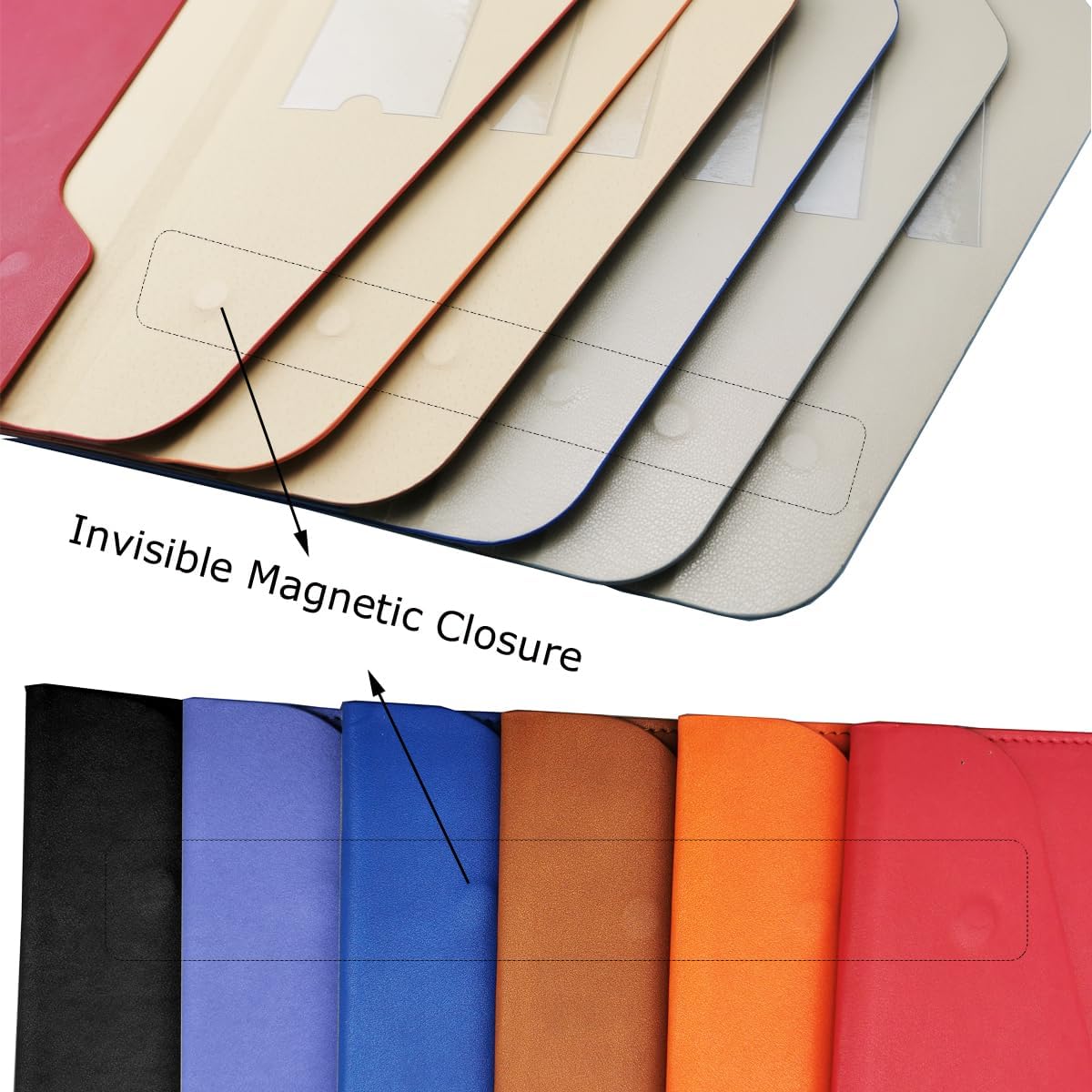 Enyuwlcm PU Leather A4 File Folder Document Holder Waterproof Portfolio Envelope Folder Case with Invisible Magnetic Closure (Purple, A4)