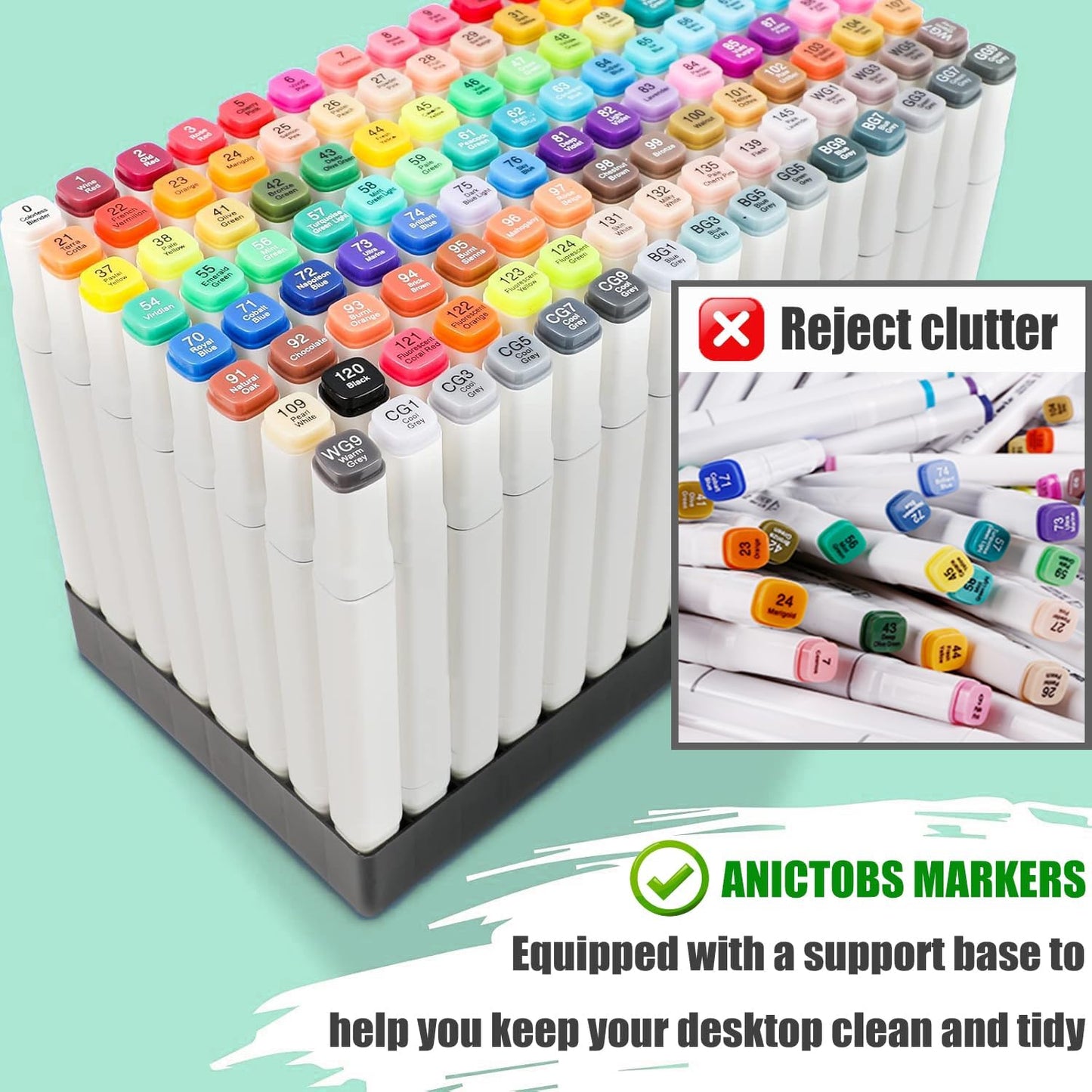 Alcohol Markers 80 Colors with Base Support, Drawing Art Markers Perfect for Students Kids and Adults Comics Sketching Illustration Artistic Creation Gift