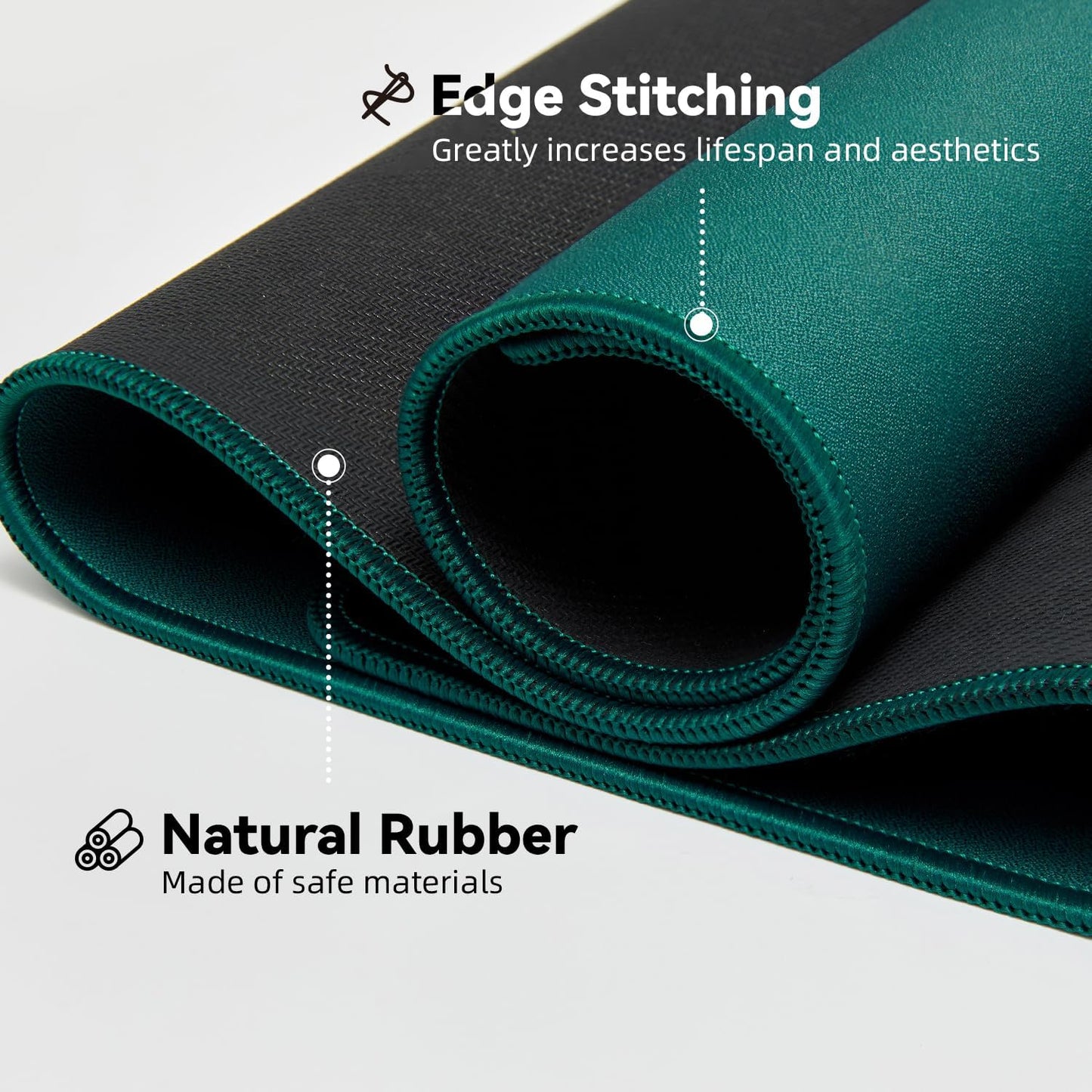 Waterproof Large Gaming Mouse Pad with Durable Stitched Edges, Non-Slip Rubber Base, Grainy Jacquard Mouse Mat Desk Pad for Home Office Gaming, 31.5"x11.8"x0.12", Green