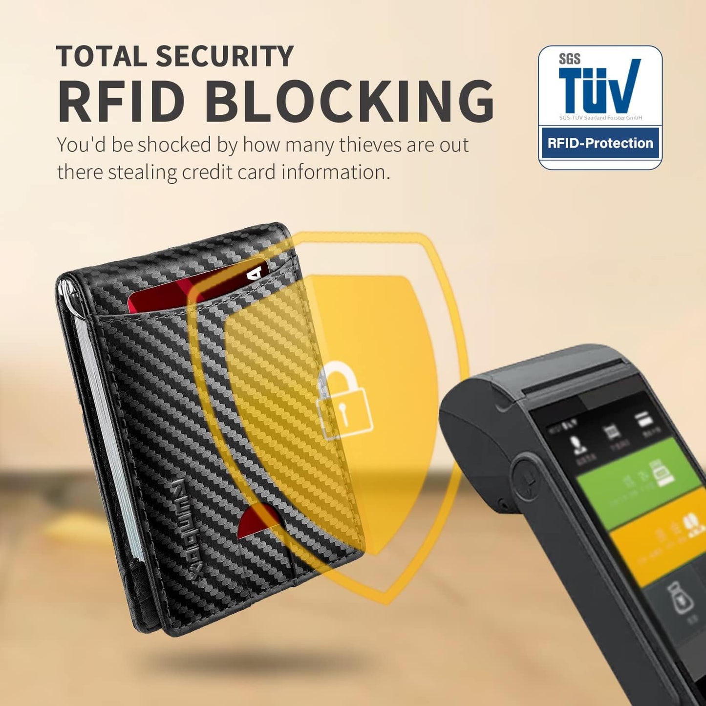 Genuine Leather Slim Wallet for Men RFID Blocking Bifold Minimalist Front Pocket Mens Wallet with Money Clip Thin Gift Box