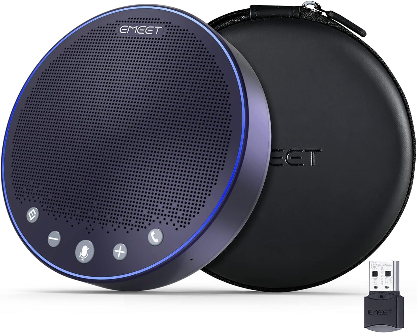 EMEET Bluetooth Speakerphone M3, Zoom Certified 4 AI Mics 360°Voice Pickup 18H Talk Time Conference Speaker and Microphone, USB/Bluetooth Conference Speaker w/Daisy Chain for 20 People for Zoom Teams