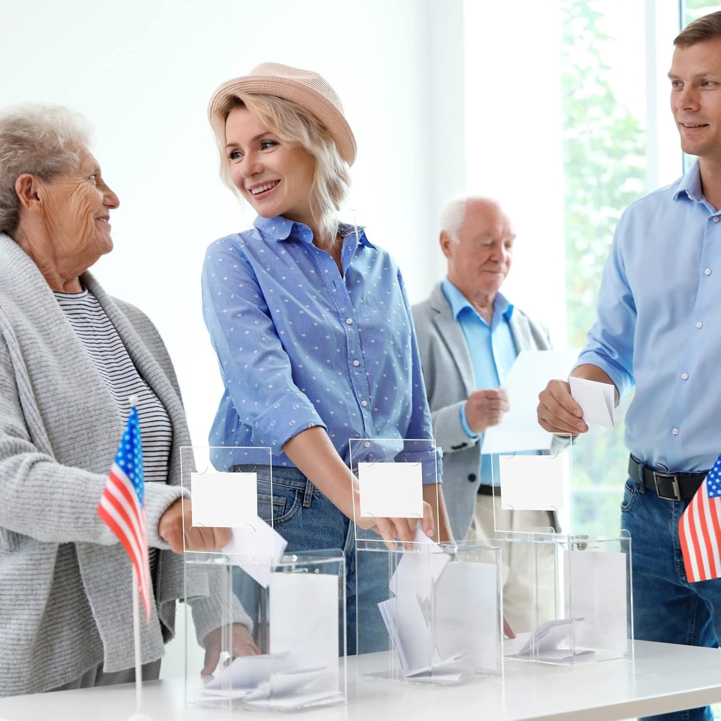 Eersida 20 Pieces Clear Raffle Boxes with Slot 6 x 6 x 6 Inch Plastic Donation Box Voting Suggestion Ballot Containers with Removable Header for Fundraising Collecting Business Card Voting Contest