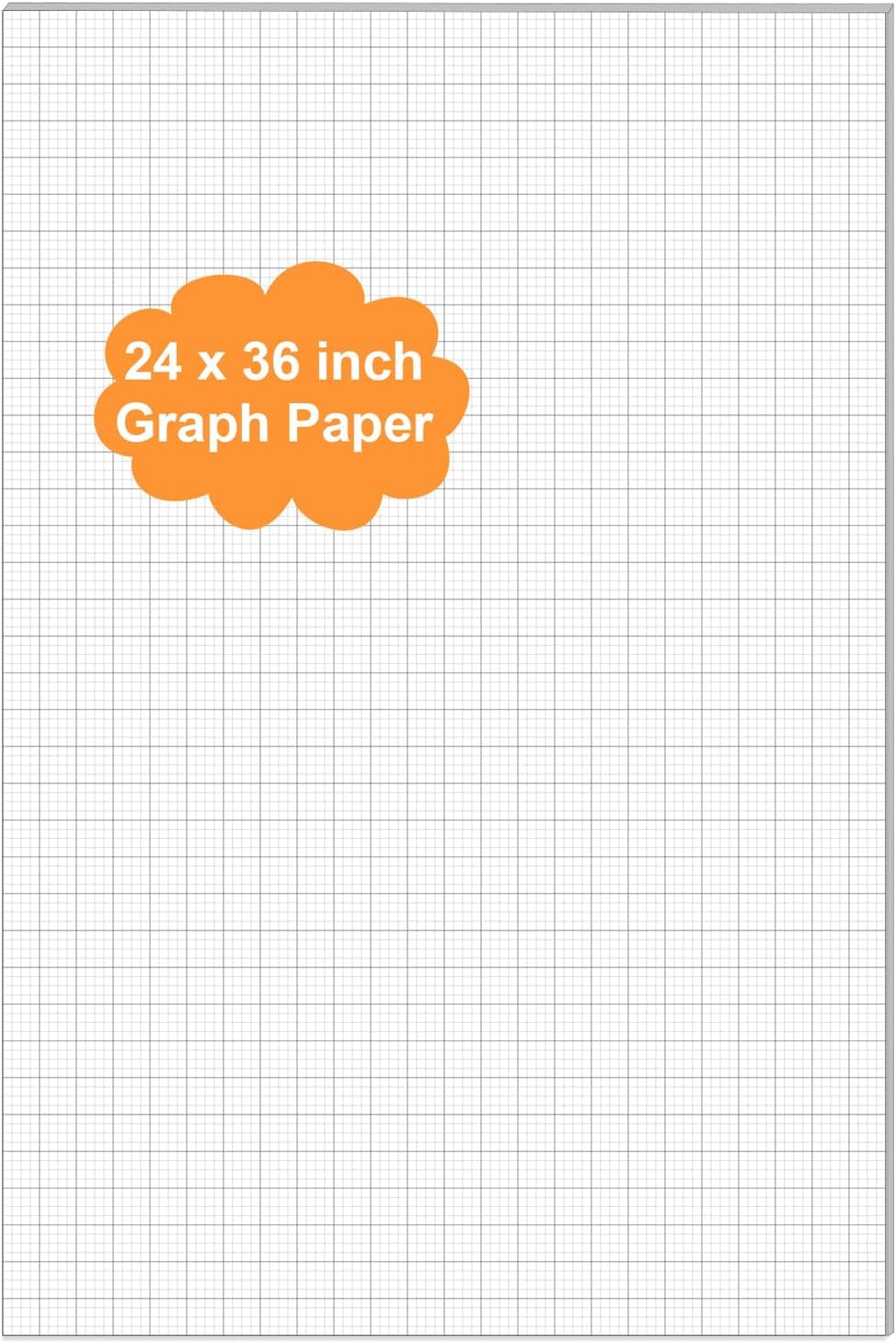 Graph Paper Pad - 36" x 24" Large Graph Paper, 30 Sheets/60 Pages, 4"x4" Ruled Grid Paper for Engineer Architect Designer Mathematician Draftsmen Sketch House Commercial Building Plan Drafting