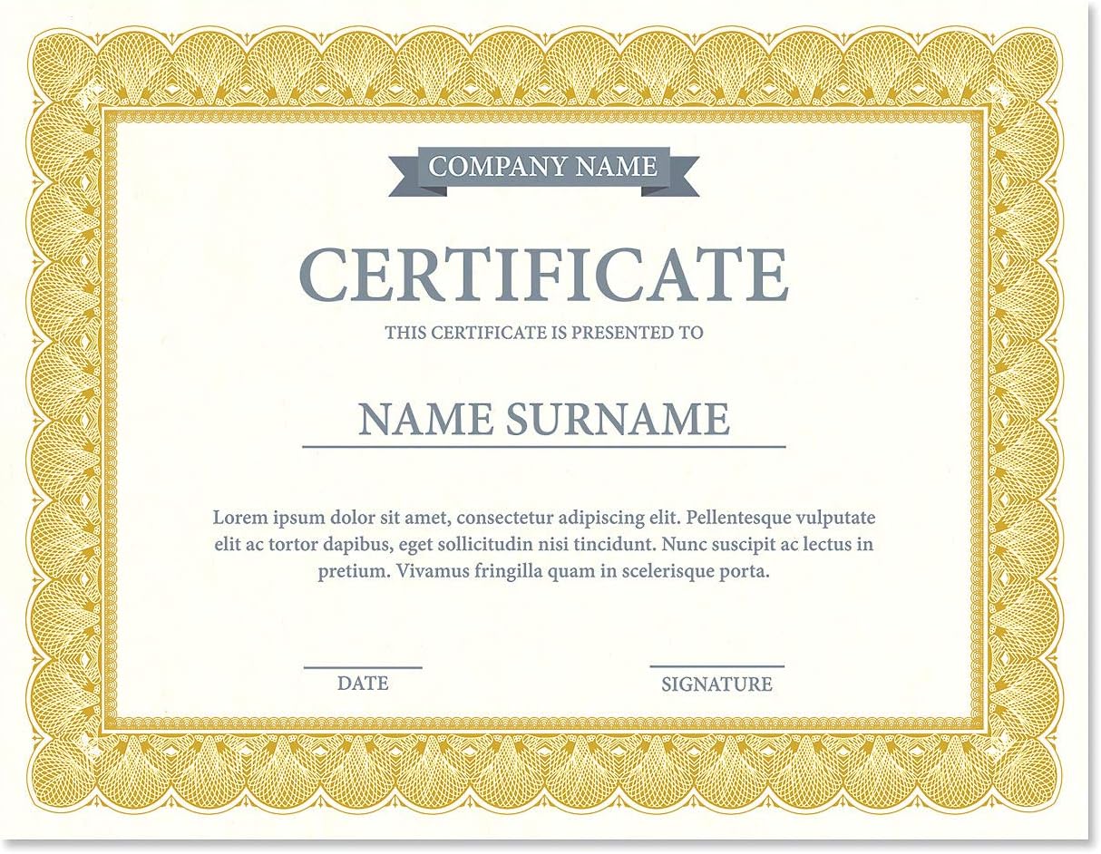 Elite Gold & White Parchment Certificate Papers - Pack of 100, Laser & Inkjet Printer Compatible, For Office, Business Awards, Graduation, School Diplomas, 8-1/2" x 11" on 70 lb Text Stock