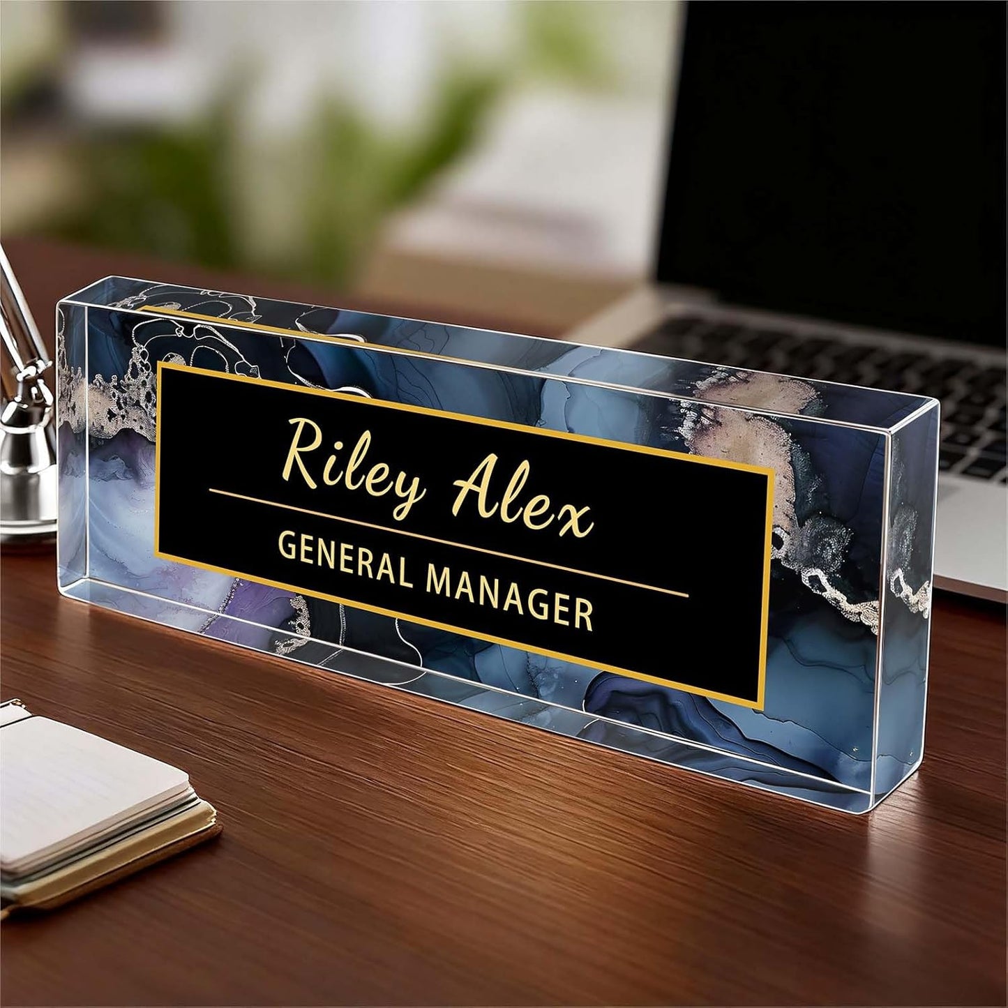 Desk Name Plate Personalized, Office Decor Cute Desk Accessories for Employee Appreciation Gifts Office Gifts for Boss, Teacher (S4)
