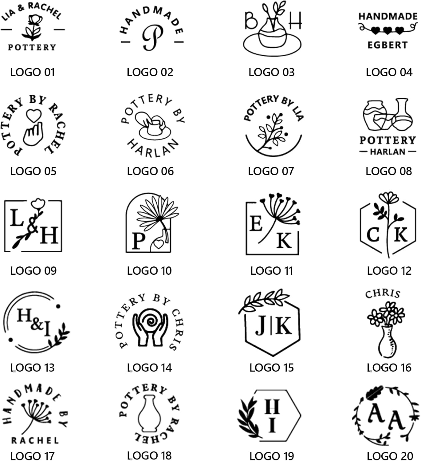 Custom Pottery Stamp for Clay - Personalized Logo Clay Stamp with Your Design - Letter Ceramic Stamps for Pottery Clay to Create Unique Imprints, Clay Potters Lovers Gifts, Polymer Clay Tools