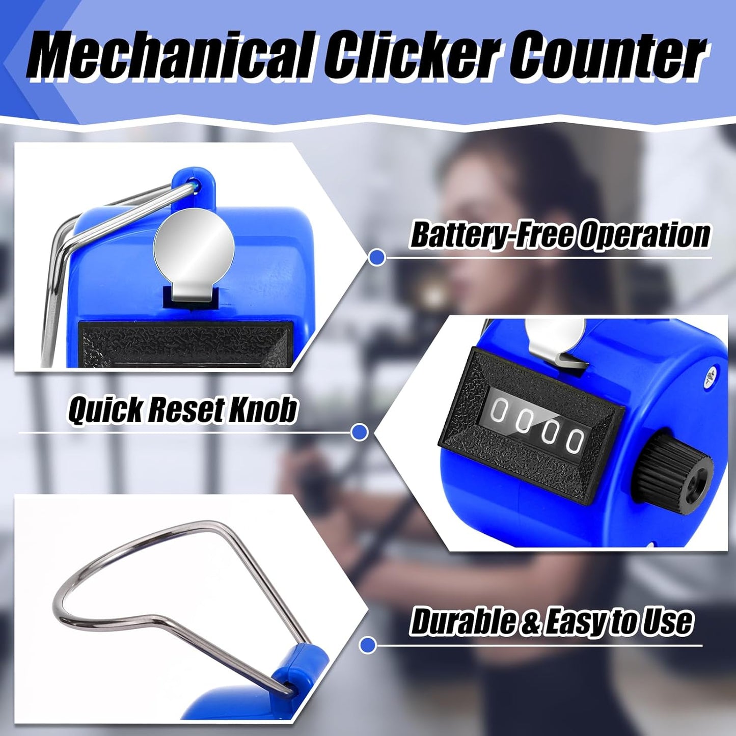 Draupnir 24Pcs Handheld Tally Counter, Metal Pitch Counter Hand Mechanical Counters Clickers for School Event, 8 Colors Counting Numbers for Coaching, Fishing, People, Golf Lap, Stadiumand Sport Row