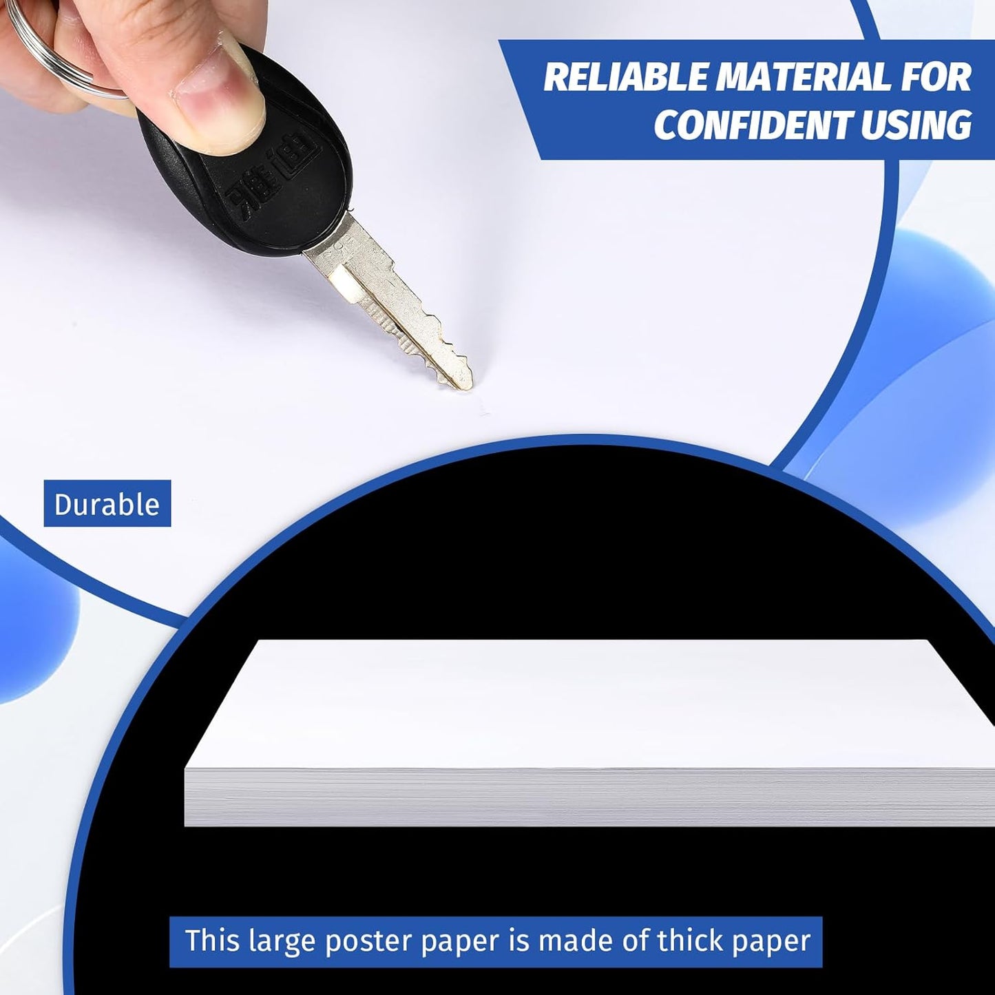 100 Pcs Printer Paper 11 x 17 Inch Copy Paper 52 lb Glossy Paper Heavy Weight Cardstock Tabloid Paper Heavy Card Stock for Presentation Laser Back to School Office Supplies(White)