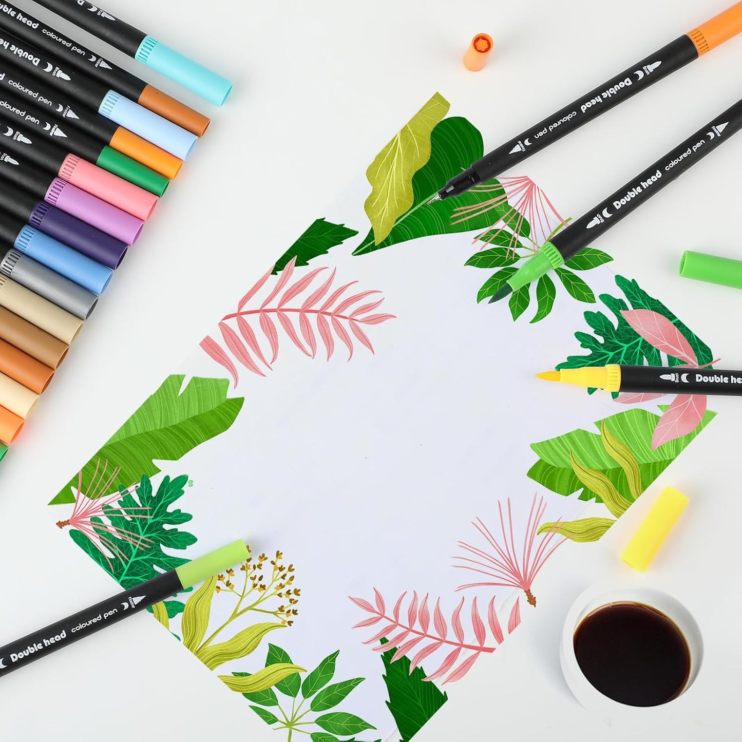 80 Colors Dual Tip Brush Pens, Fine Felt Tip and Brush Tips Colored Pens for Adults and Kids, Coloring Markers for Coloring Book Bullet Journaling Note Taking Hand Lettering