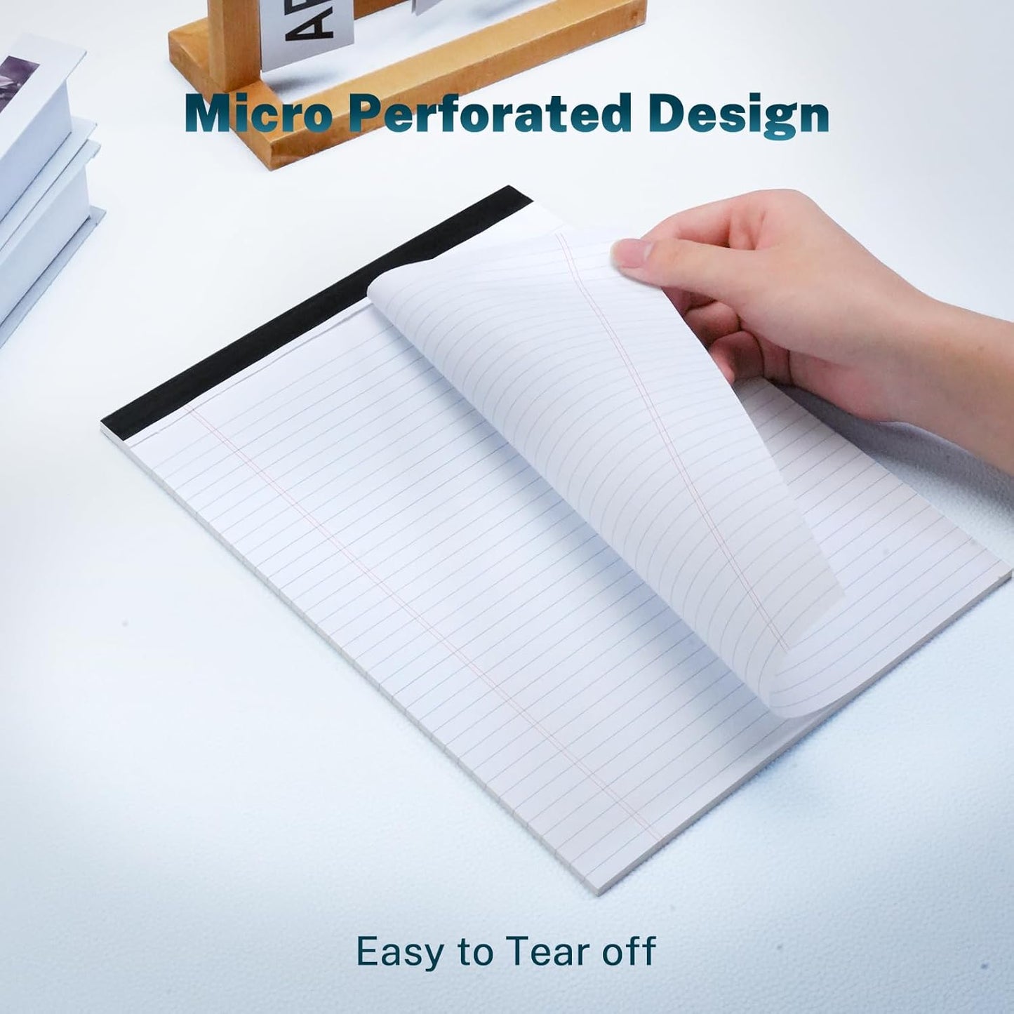 12 Pcs Legal Pads 8.5" x 11" College Ruled Note Pads 8.5 x 11.75 Inch Micro-Perforated Notepad 360 Sheets in Total Lined Writing Paper Notebook for Office, School Supplies & To-Do Lists 30 Sheets/Pad