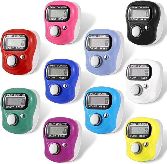 Electronic Finger Counter, 5-Digit Number Count Clicker Mini LCD Digital Display Hand Tally Counter, Resettable Counters Clickers for Knitting, Crochet, Coaching, Lap, Golf, Toddler & Fidget