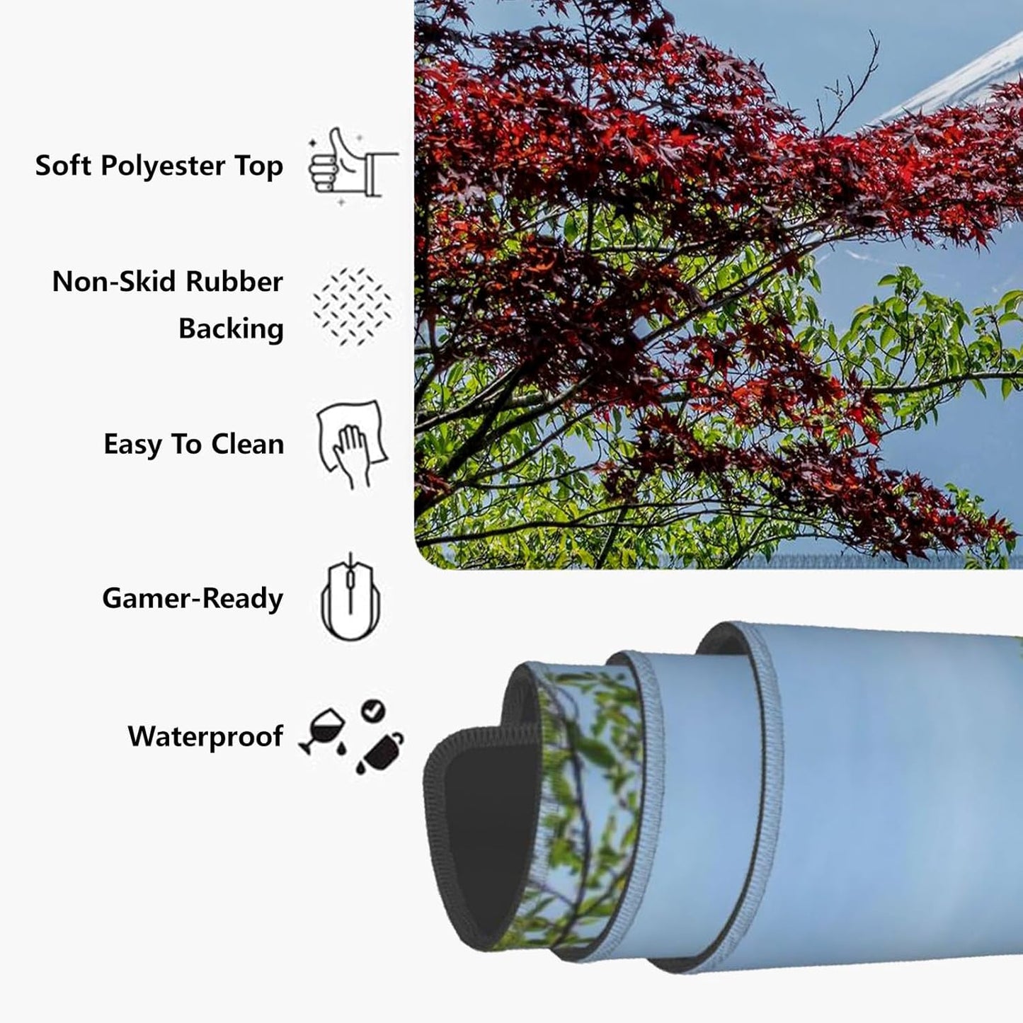 Colorful Pug Dog Gaming Mouse Pad Gifts 31.5" x 11.8", Non-Slip Rubber Base MousePads for Computers Laptop School Office Home Accessories Decor, Mouse Pad, Keyboard Desk Mat