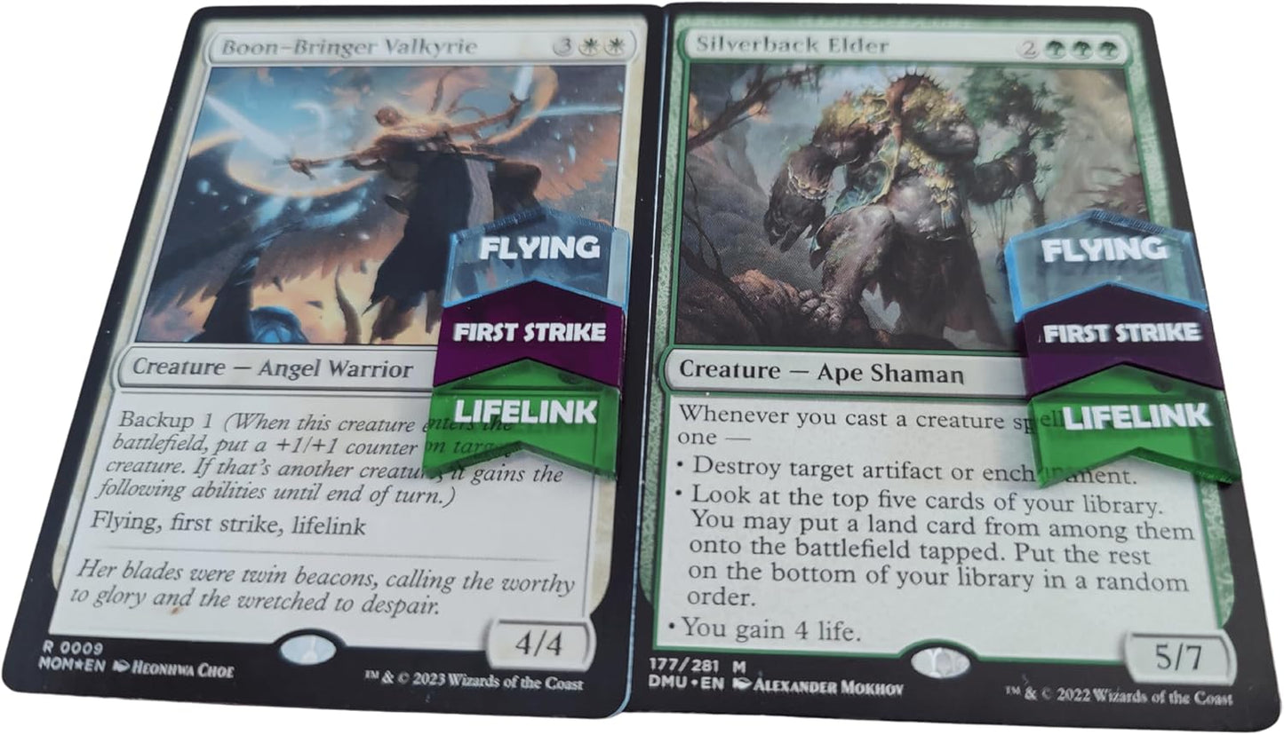 Futhark 72 Color Coded MTG Keyword Counters for Magic The Gathering TCG Card Game Accessories Tokens - Extended Edition with 72 Pieces and Organizer Case