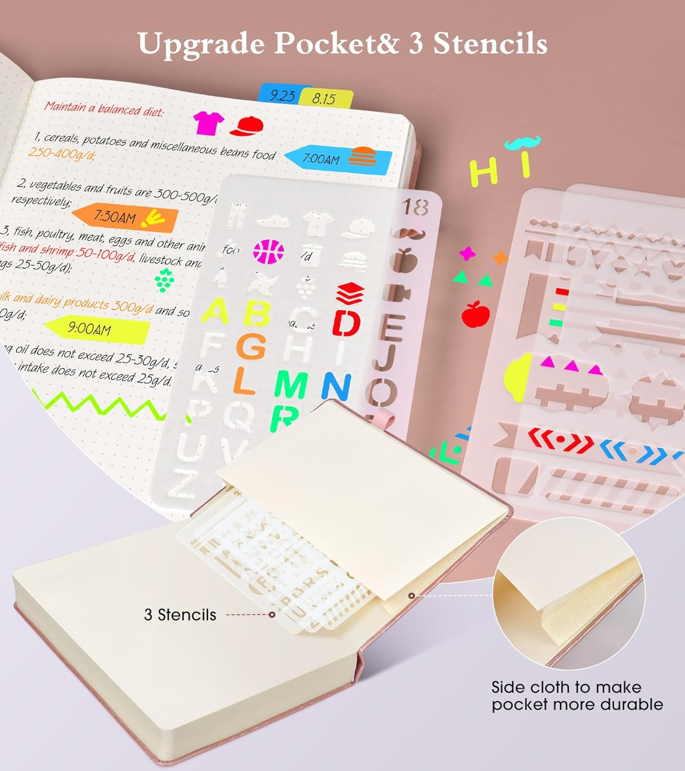 Dotted Journal Notebook, 360 Numbered Pages Bullet Dot Grid Journals, 100gsm Dot Paper Thick Hardcover Leather Journal for Writing Women Men, B5 Big Dotted Grid Notebooks 7.6'' X 10'' Pink