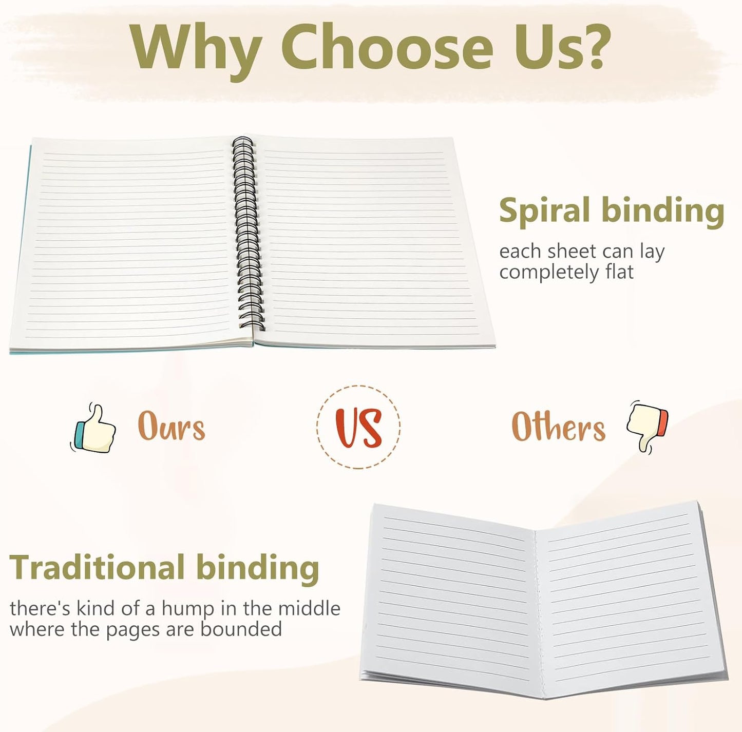 Fuutreo 12 Pcs Spiral Notebook for Work A5 8.3 x 5.7 Inch College Ruled Spiral Journal Notebook Kraft Cover Ruled Paper, 12 Color, 60 Sheets, 120 Pages for Office School (Jewel Color)