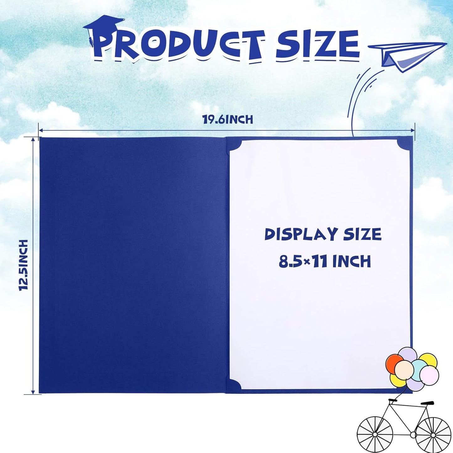 Fainne 80 Pieces Certificate Holders Diploma Holders Document Holder Certificate Covers Certificate Folders with Gold Foil Border for Letter Size 8.5 x 11 Inches Diploma Documents Awards (Royal Blue)