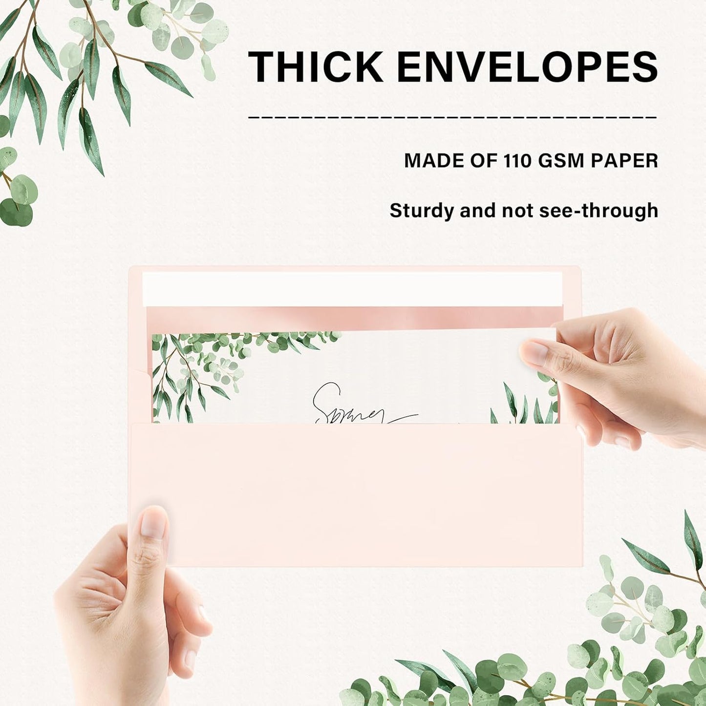 100 Pack #10 Business Envelopes, Self Seal Standard Blush Pink Envelopes with Rose Gold Foil Lining for Secure Business & Legal Mailing, Office, Checks, Letter, Invoices, 4 1/8 x 9 1/2 Inches