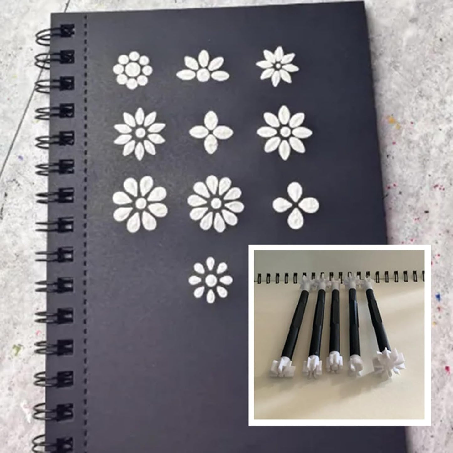 Flower Floral Dotting Tools Set: 3D Printed Stamps for DIY Graffiti. Flowers, Leaves, Cat Paw Patterns. Drawing Templates for Dot Painting. (C)