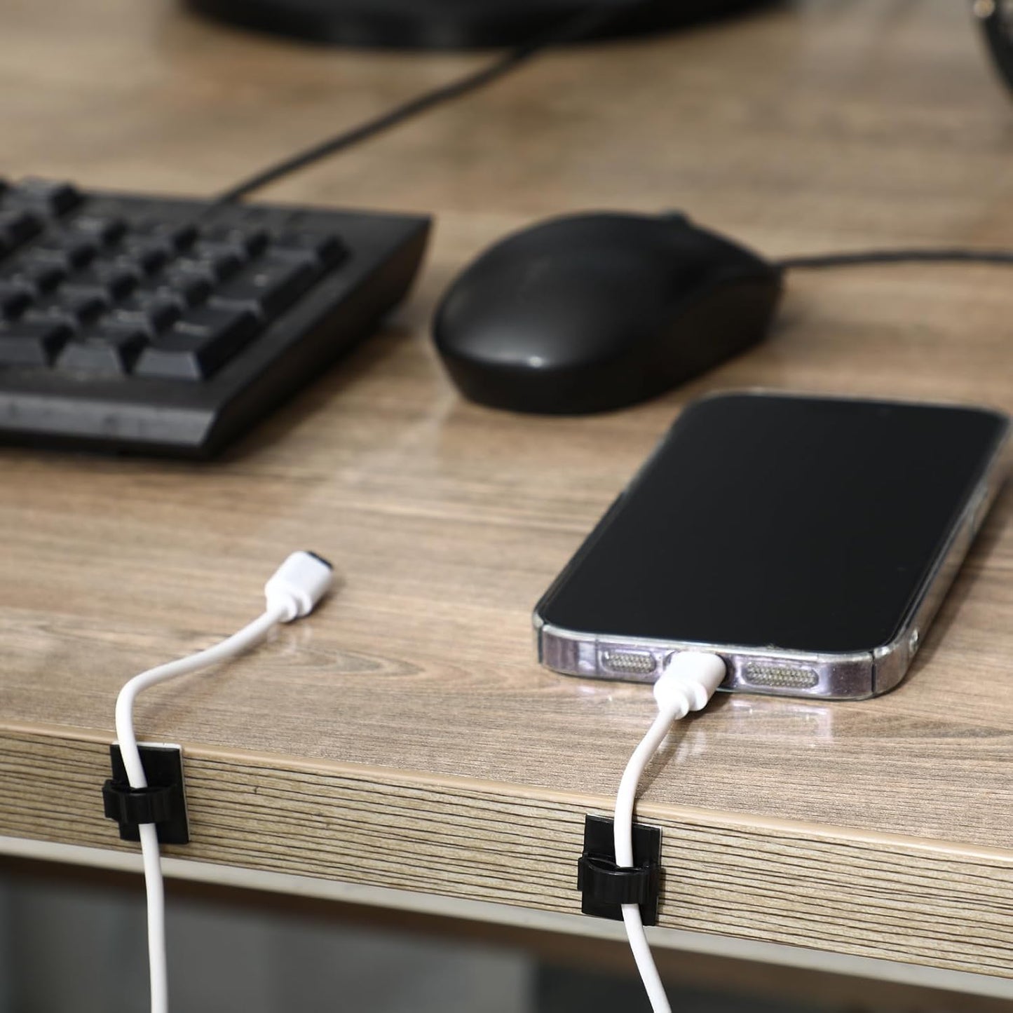 EBOOT 500 Pieces Adhesive Cable Clips Wire Clips Cable Wire Management Wire Cable Holder Clamps Cable Tie Holder for Car, Office and Home