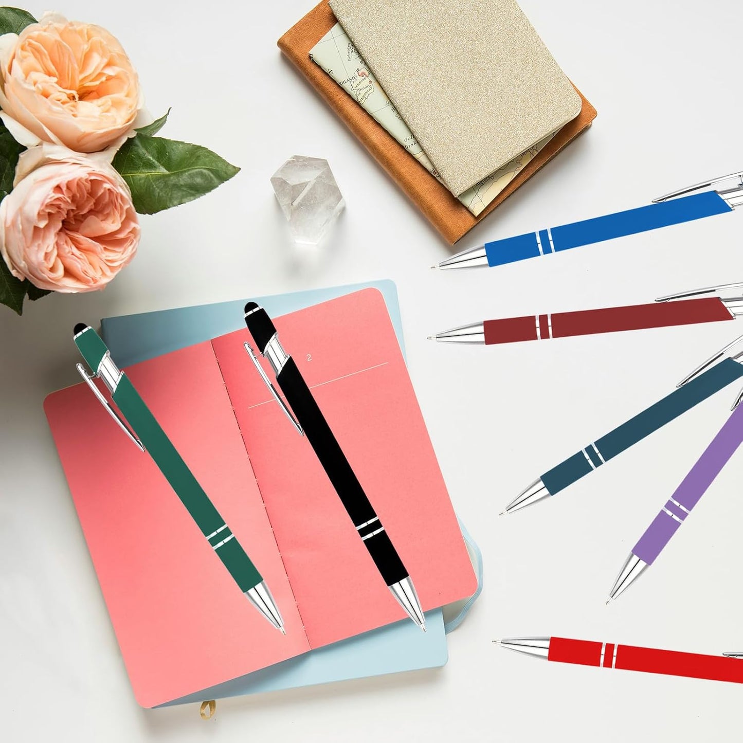 Personalized Pens with Name Logo or Message, Up to 1200 pcs Bulk Custom Metal Ballpoint Pen with Black Ink Customized Gift for Business, Graduation and Promotions (Dark Red)