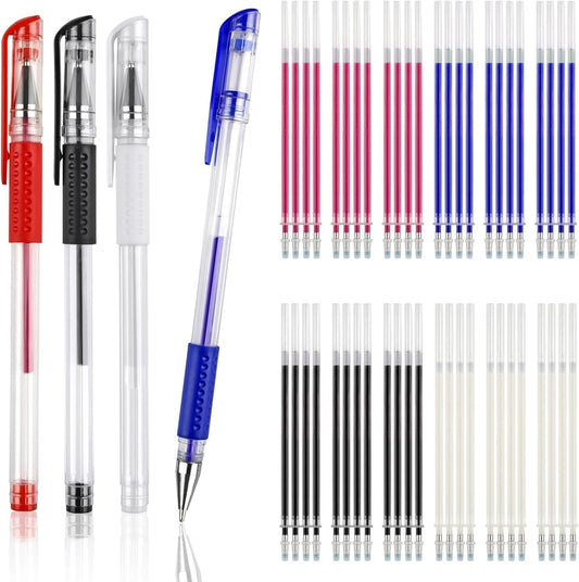 12 Pcs Heat Erasable Pens for Fabric with 96 Refills, Fabric Marking Pens for Sewing, Quilting, Embroidery, Dressmaking, Tailors Sewing Chalk Pencils