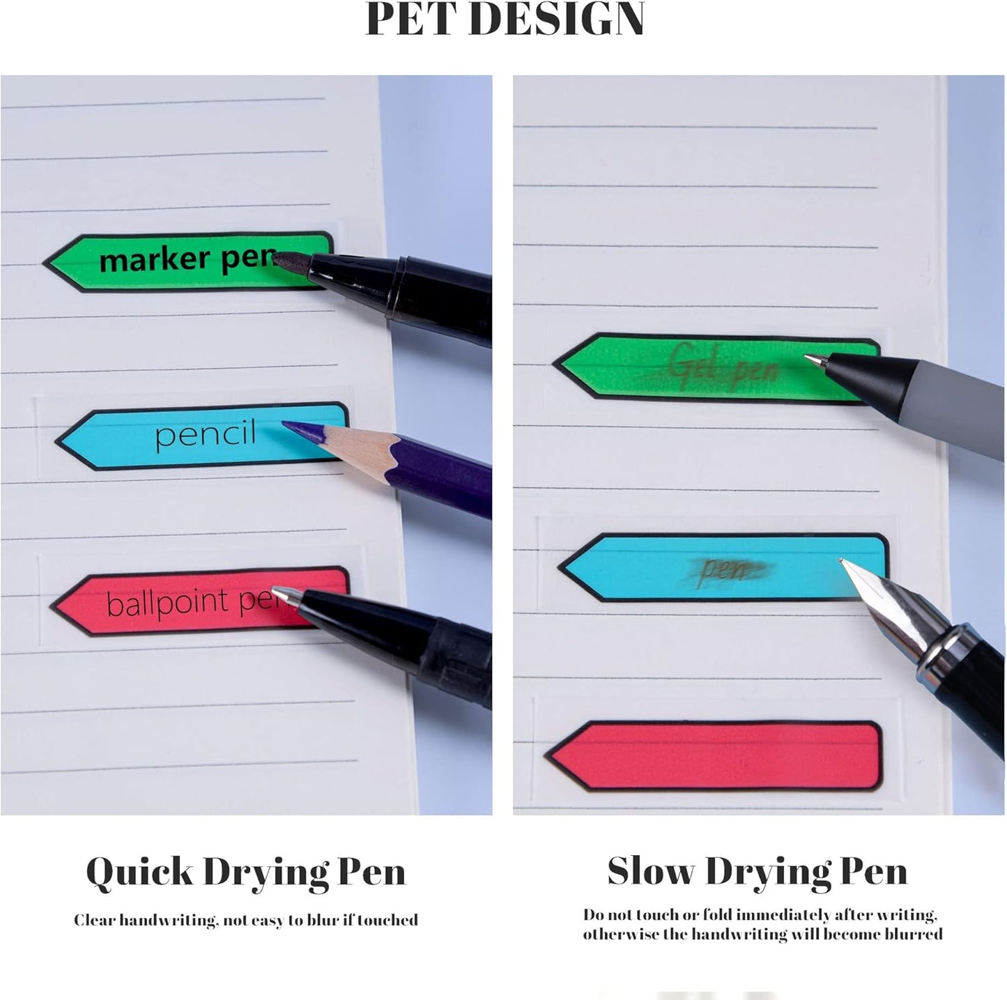 Ericter Sticky Tabs 3X300 Pieces, Annotation Tabs Sign Here Tabs, Index Tabs Writable and Repositionable Arrow Stickers, Page Markers Labels for Reading Notes, Books and Classify Files