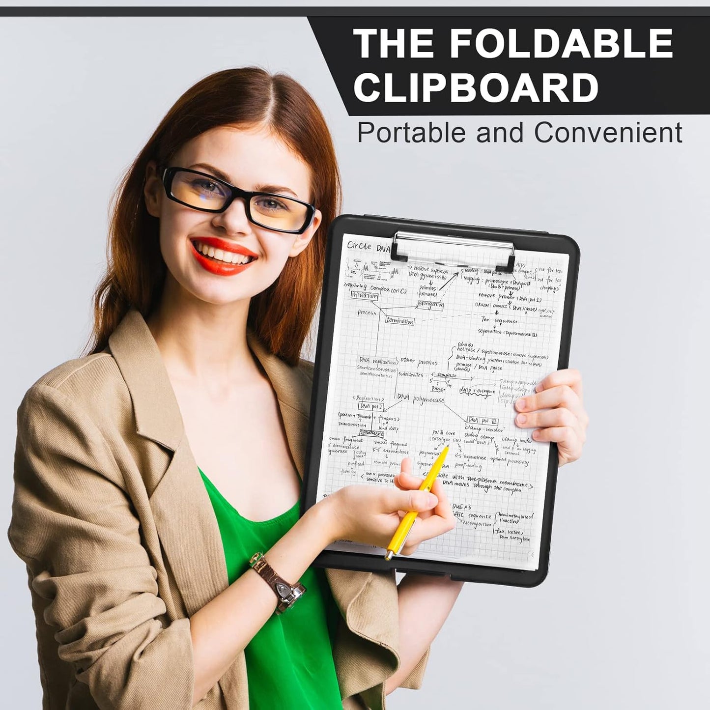 Epakh 18 Pcs Clipboard with Storage Bulks Plastic Storage Foldable Nursing Clipboard with Low Profile Clip for Student Teacher Nurse Employee, 9.5 x 13.5 Inch