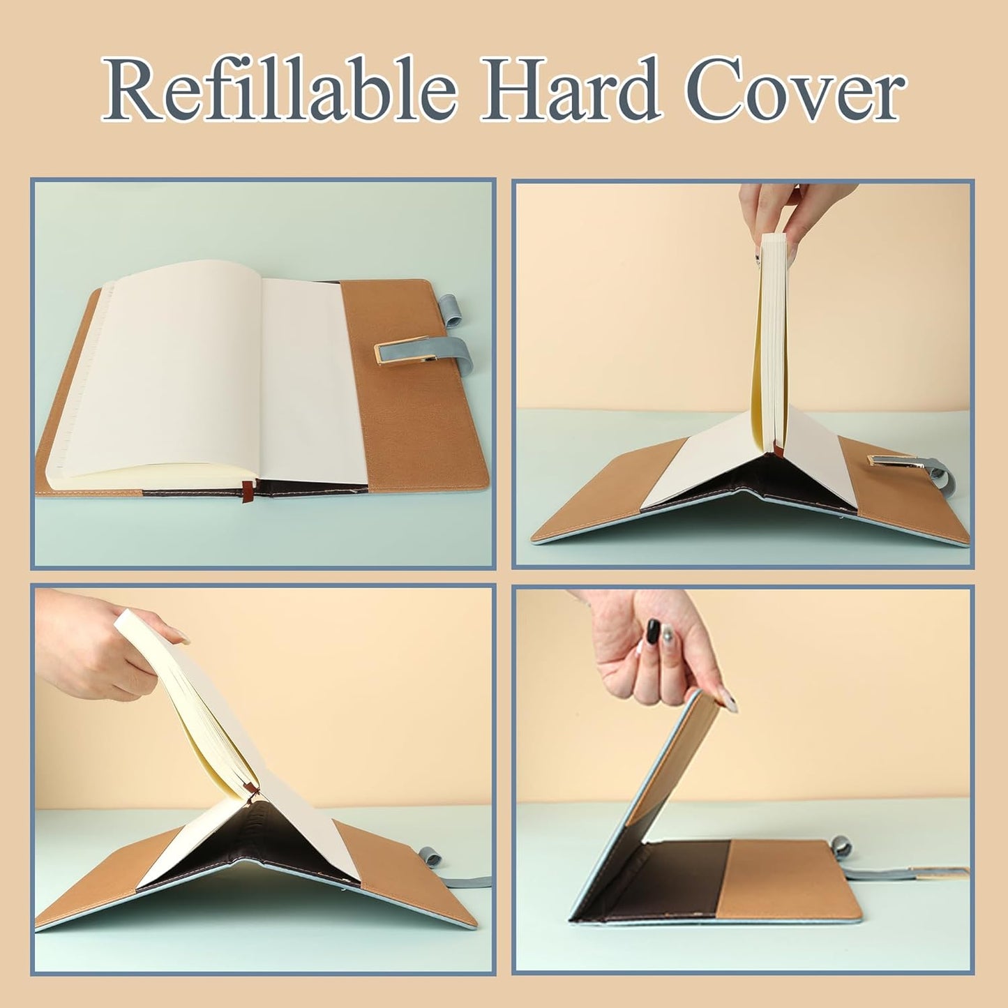 Fanery Sue Tree of Life Journal for Women&Men Refillable Writing A5 Journals for Writing with 200 Pages 100Gsm Diary Lay-Flat Faux Leather Hardcover Notebook with Pen&Magnetic Buckle(Purple)