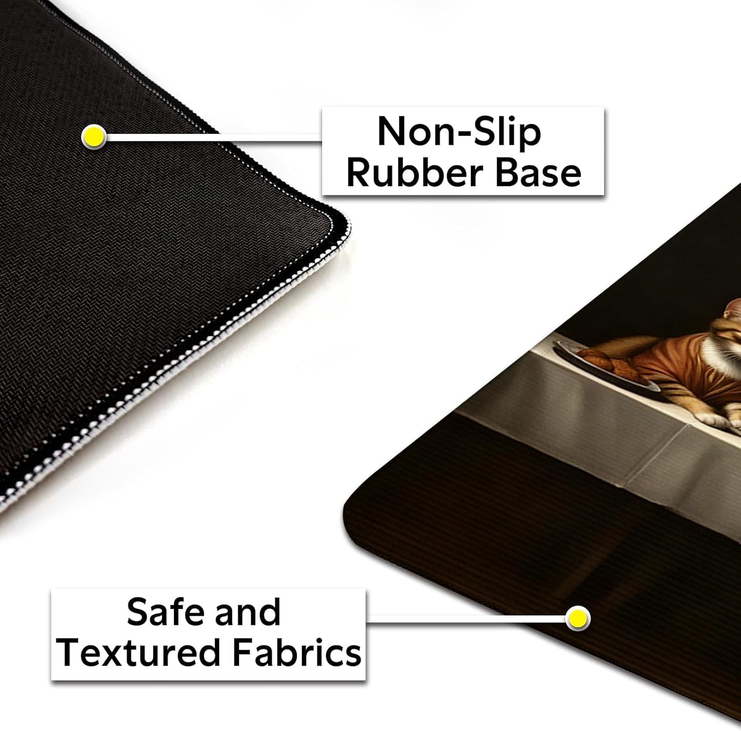 Artistic Cat Last Supper Mouse Pad, Adorable Cats in Religious Scenario Mousepad - Large Non-Slip Desk Mat for Office, PC, Laptop - 31.5"x11.8" x 3mm