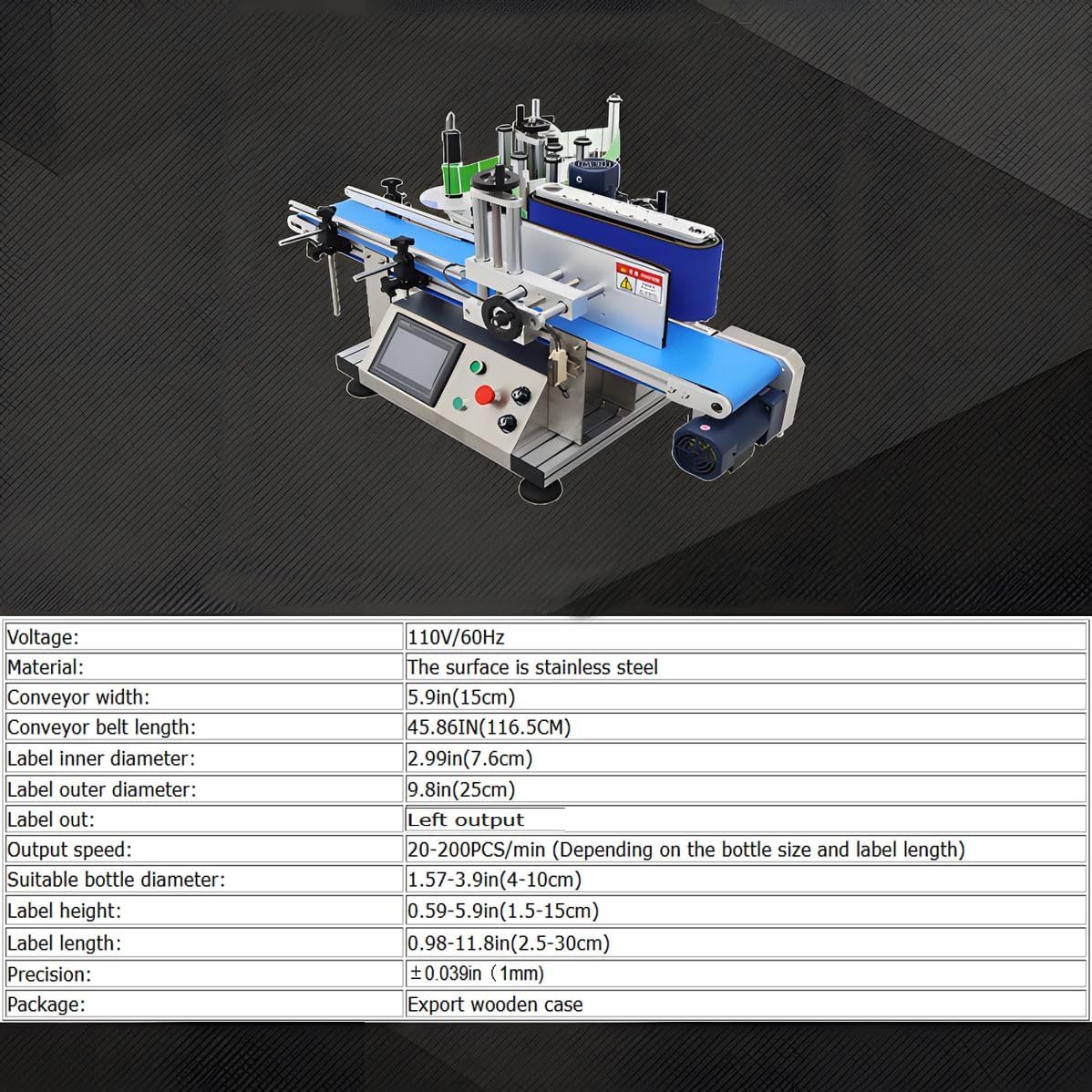 110V LT-150 Automatic Labeling Machine Desktop Conveyor Round Bottle High Speed Labeling Machine Label Maker Bottle Labeler Desktop Label Applicator