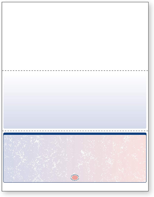 DocuGard Blue/Red Premier Prismatic Bottom High Security Check Paper - Laser/Inkjet Printer Compatible - 13 Security Features - 500 Blank Business Checks (04536)