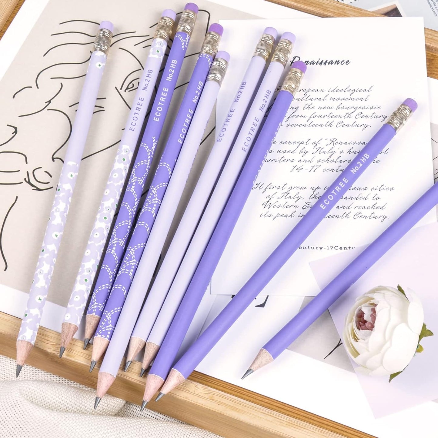 ECOTREE Pencils #2 Pre-Sharpened Pencils for Kids Number 2 Pencil with Erasers for School, Writing, 12 Count