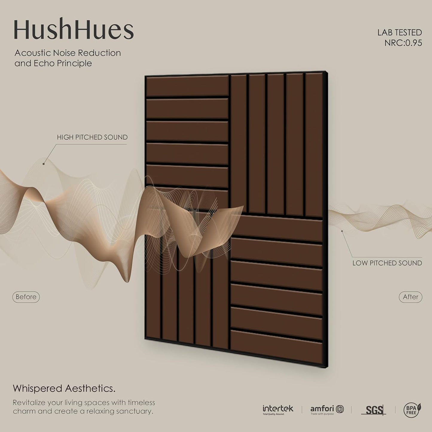 12-Pack Acoustic Panels, 16"x12"x0.4" Large Acoustic Wall Panels, Self-Adhesive Sound Absorbing Panels for Recording Studios & Offices, Brown+Black Decorative Acoustic Panels