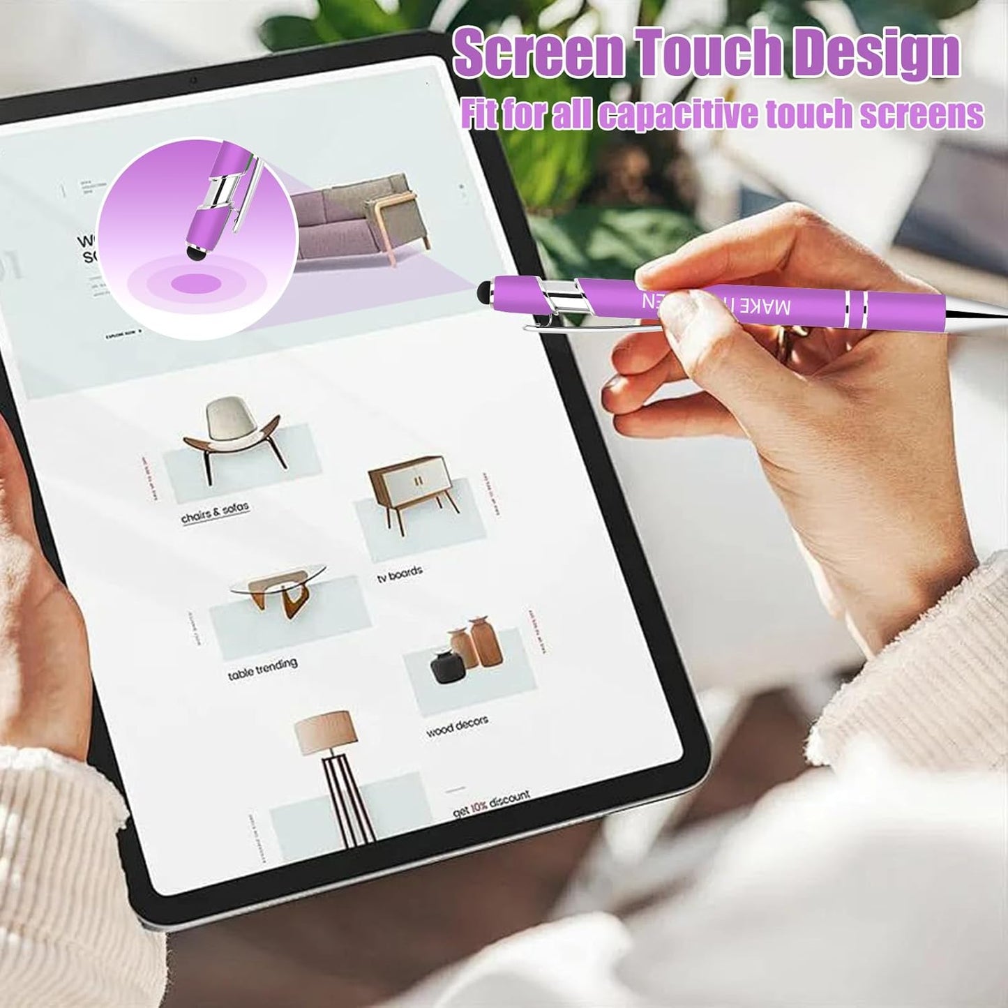 20 Pcs Inspirational Pens Bulk - Motivational Ink Ballpoint Pen with Quotes Stylus Tip Nurse Gifts for School Coworkers Office Supplies Black Ink