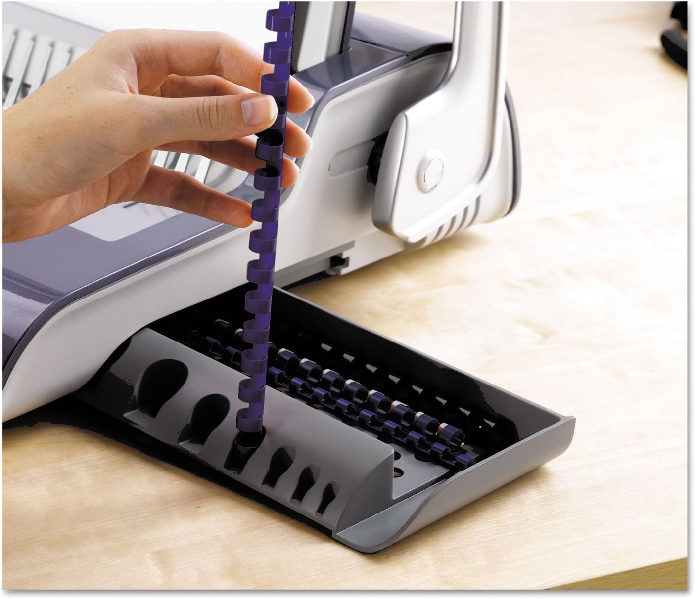 Fellowes 5216901 Quasar 500 Electric Comb Binding System, 16 7/8 x 15 3/8 x 5 1/8, Metallic Gray