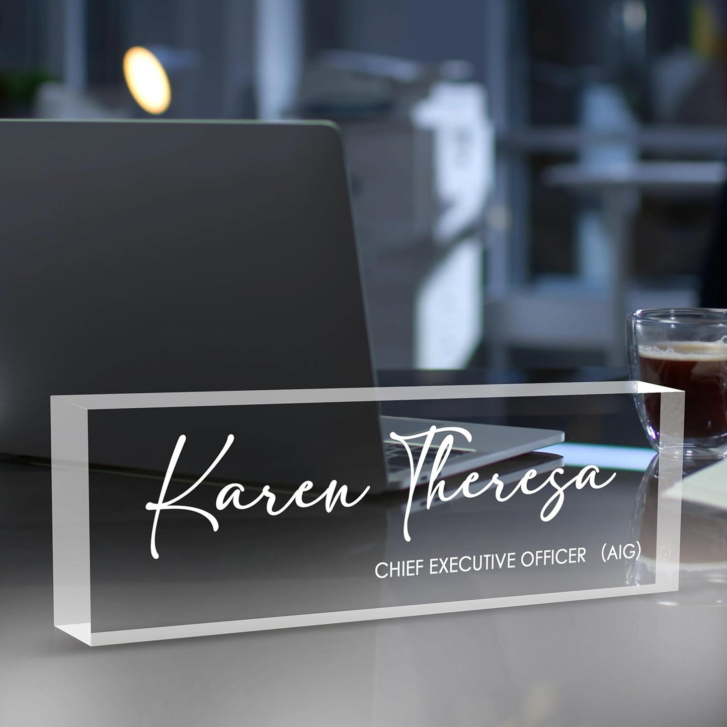 Custom Office Name Plate for Desk, Desk Name Plate Personalized, Personalized Gifts for Women, Appreciation Gifts for Employee Coworkers Boss Teacher, Office Accessories (Engrave Text)