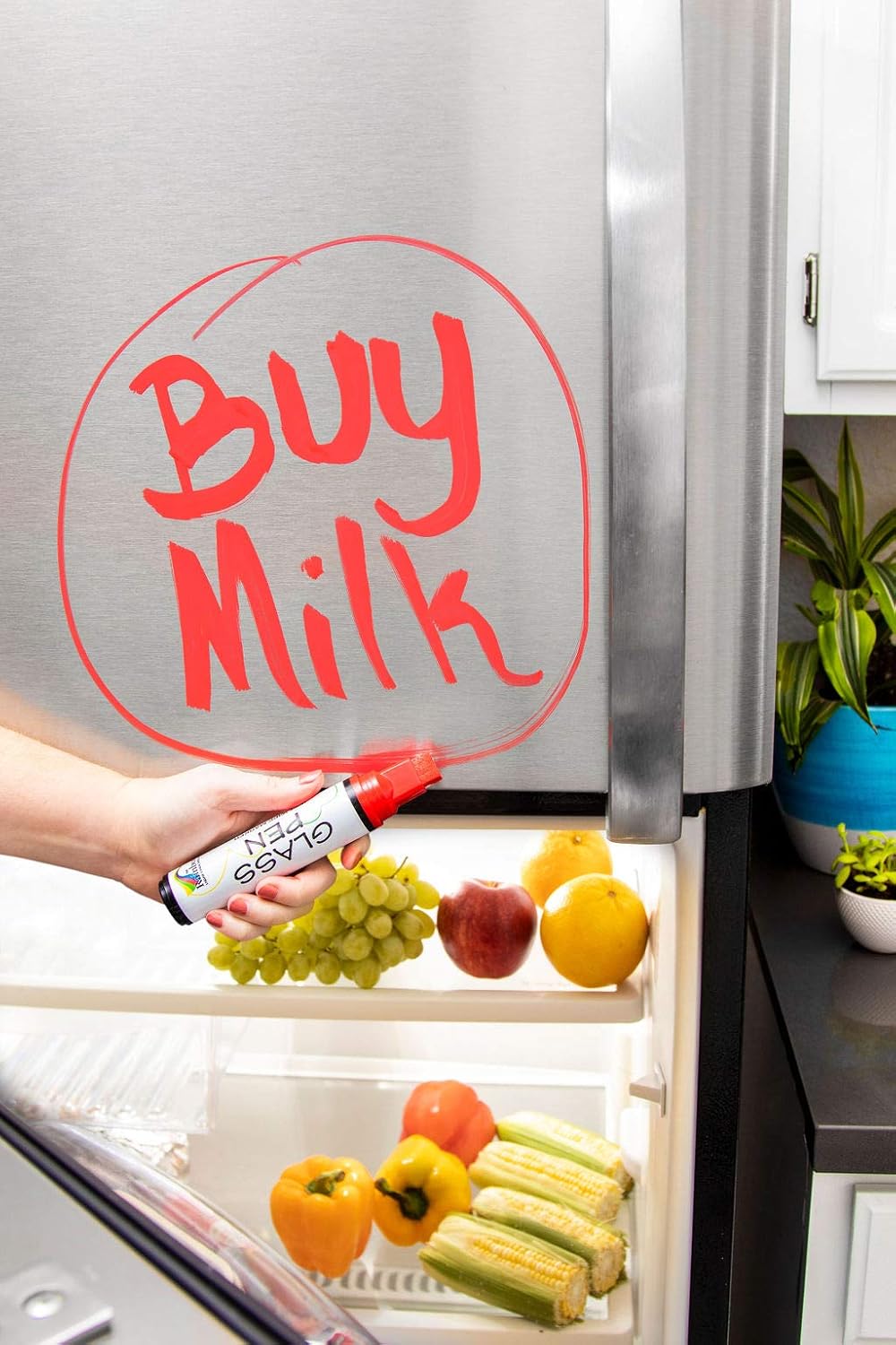 Glass Pen Window Marker: Liquid Chalk Pens for Glass, Whiteboard Markers with Washable Paint - Graduation, Car Windows, Mirror Pen, Storefront, Wedding, Parade, Party & Holiday (Red, Jumbo Tip)