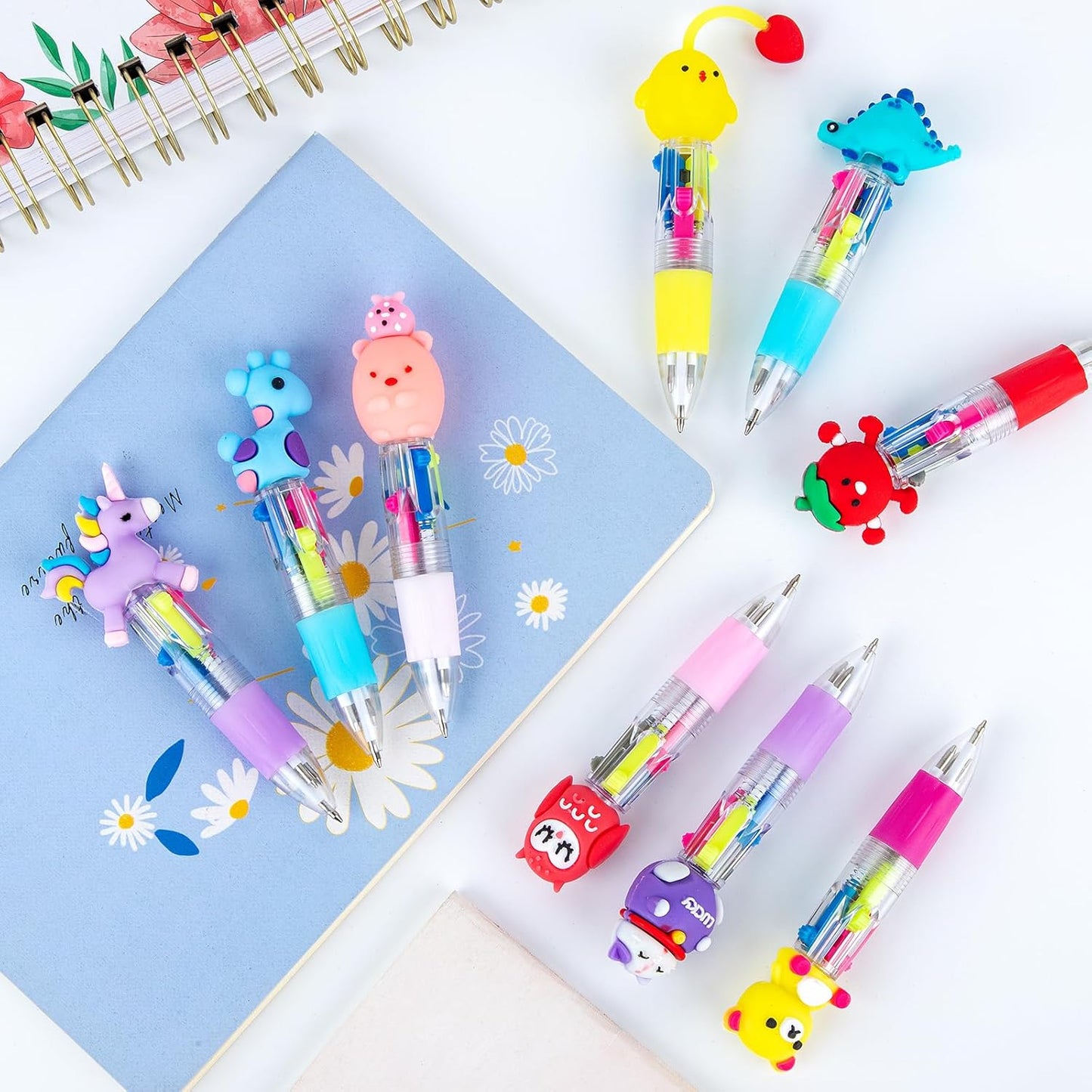 Multicolor Pen in One - Cute Pens for Kids - 60-Pack Multicolor Pens, Perfect for Birthdays and Children's Parties - Delightful Multi Color Pen Gifts